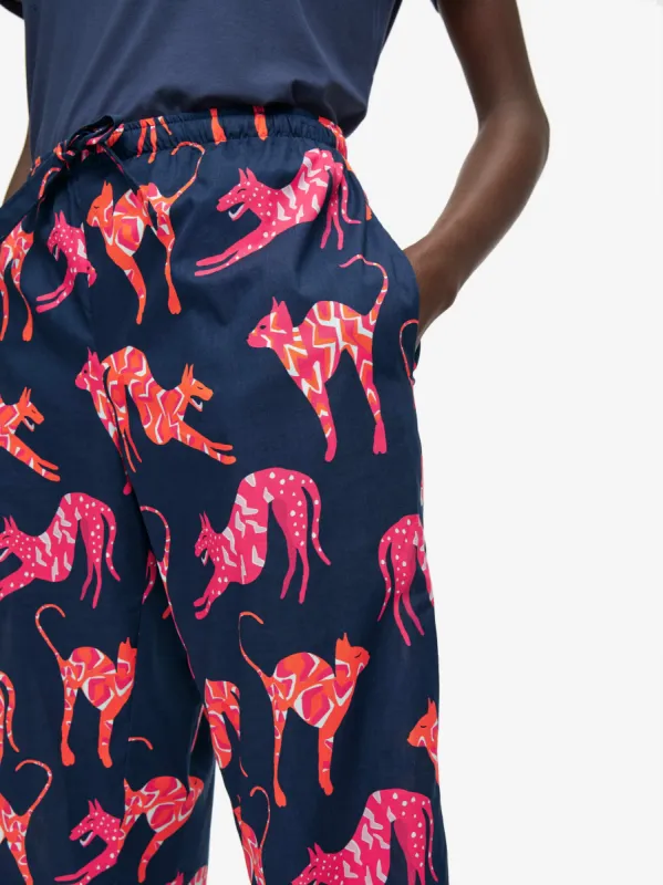 Women's Lounge Trousers Ledbury 52 Cotton Batiste Multi sold by Derek Rose