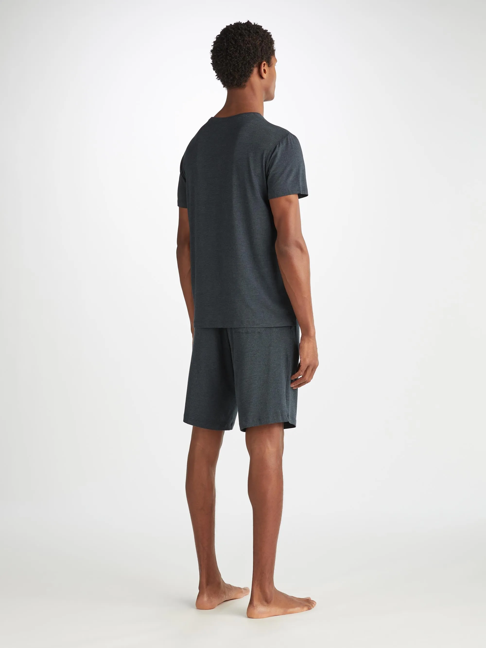 Marlowe Micro Modal T-Shirt Anthracite Gray sold by Derek Rose product image thumbnail 4