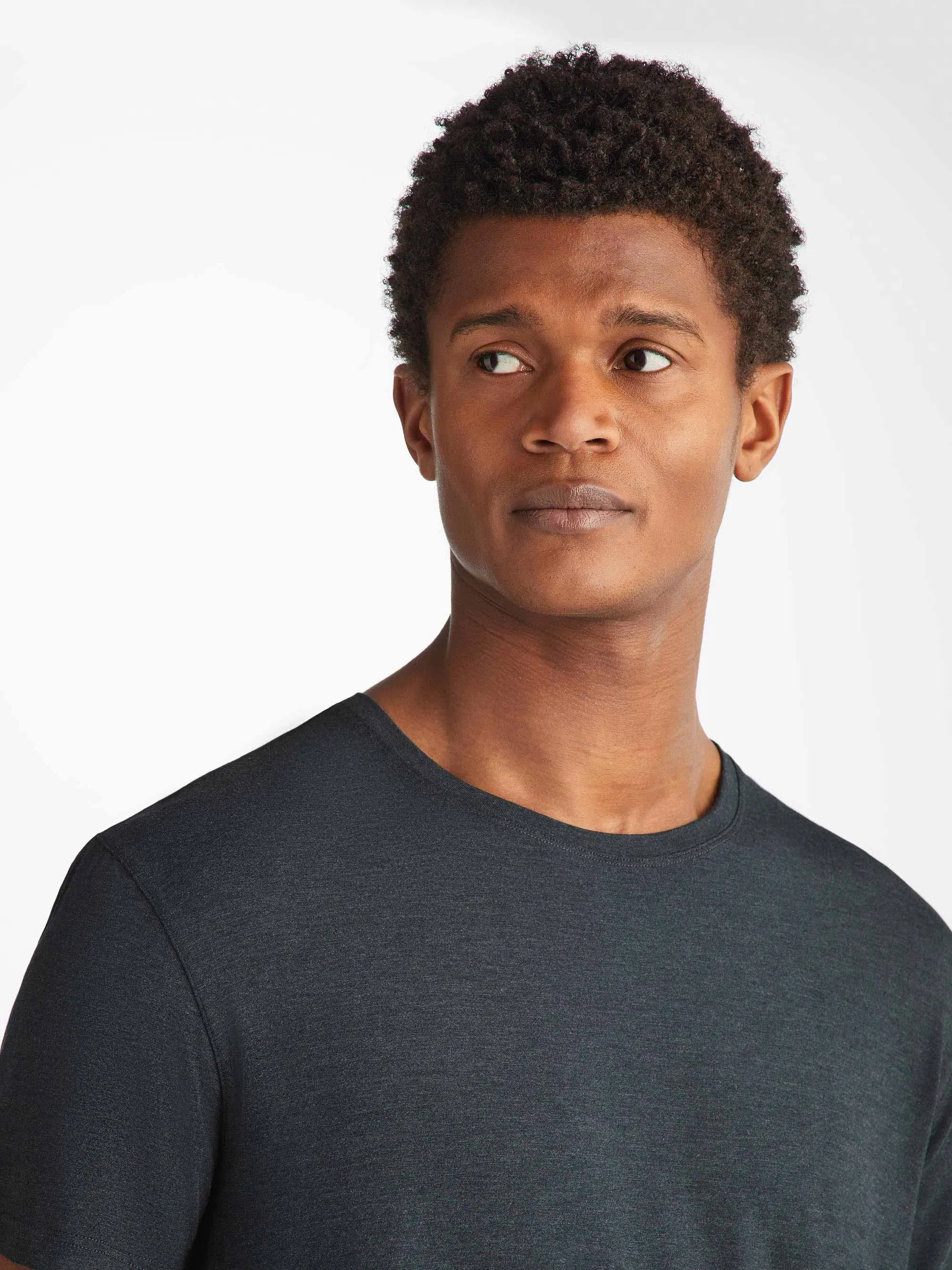 Marlowe Micro Modal T-Shirt Anthracite Gray sold by Derek Rose product image thumbnail 5