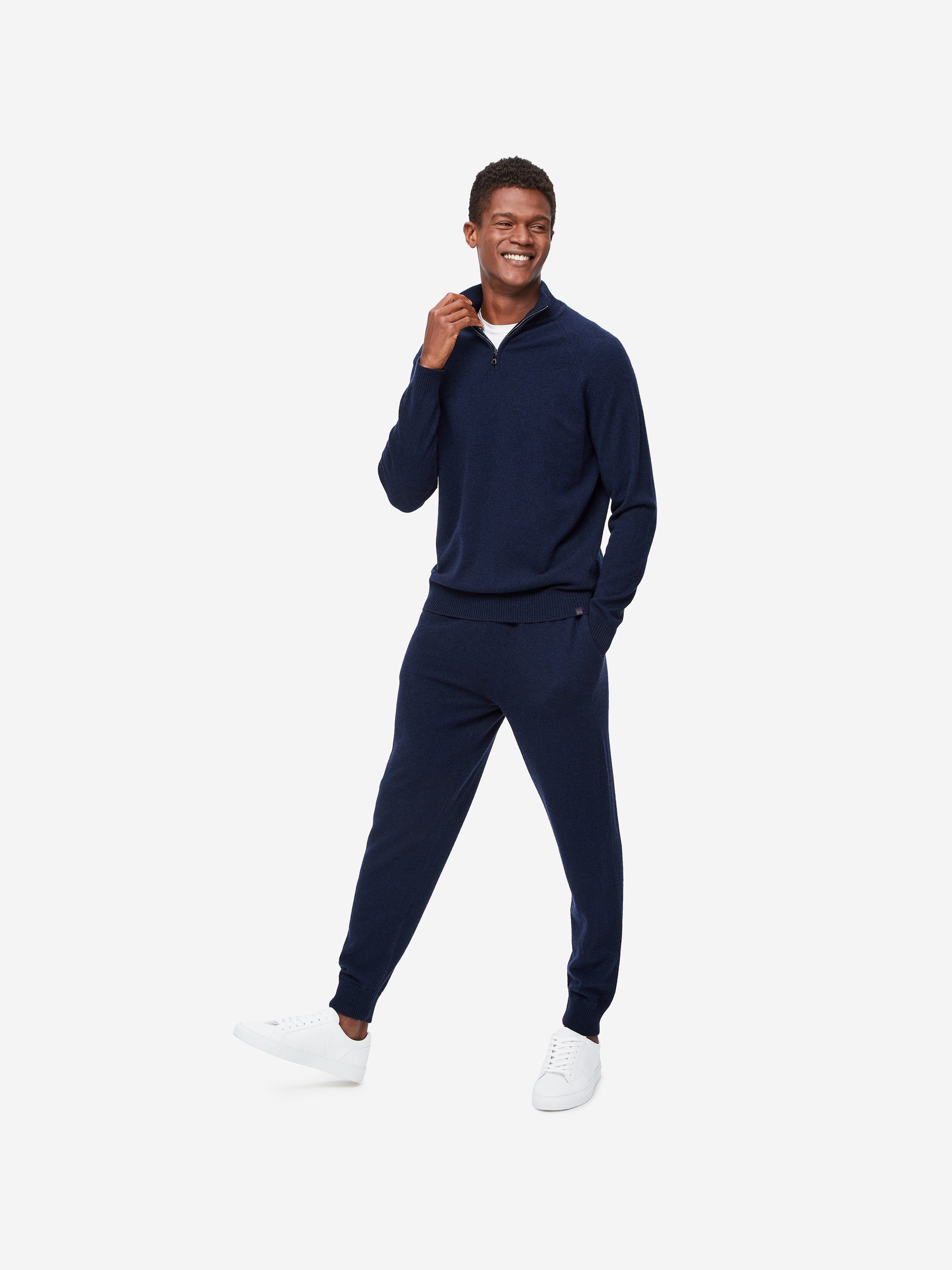 Men's Half-Zip Sweater Finley Cashmere Midnight sold by Derek Rose product image thumbnail 4