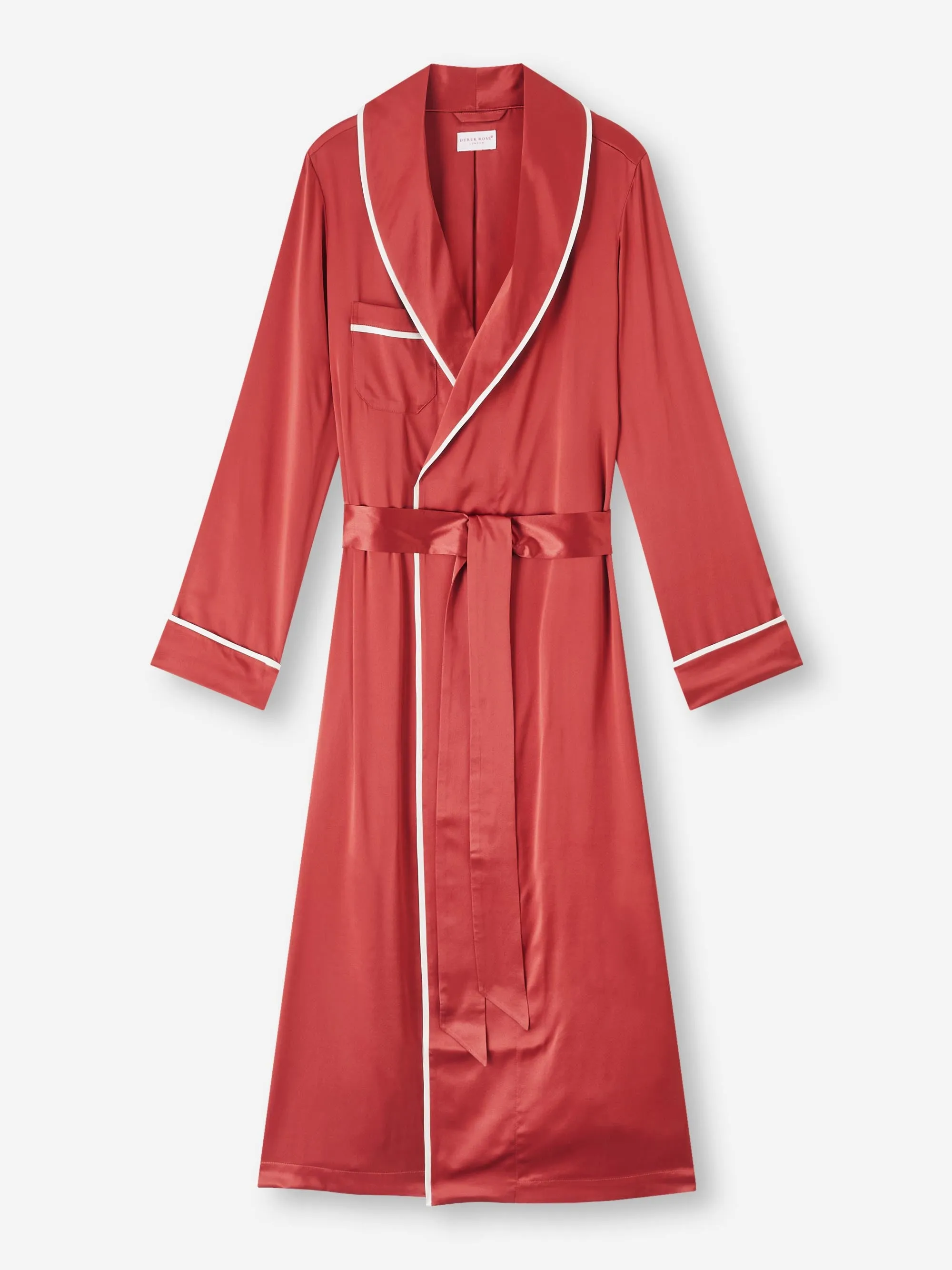 Women's Long Robe Bailey Silk Satin Rose Red sold by Derek Rose product image thumbnail 2
