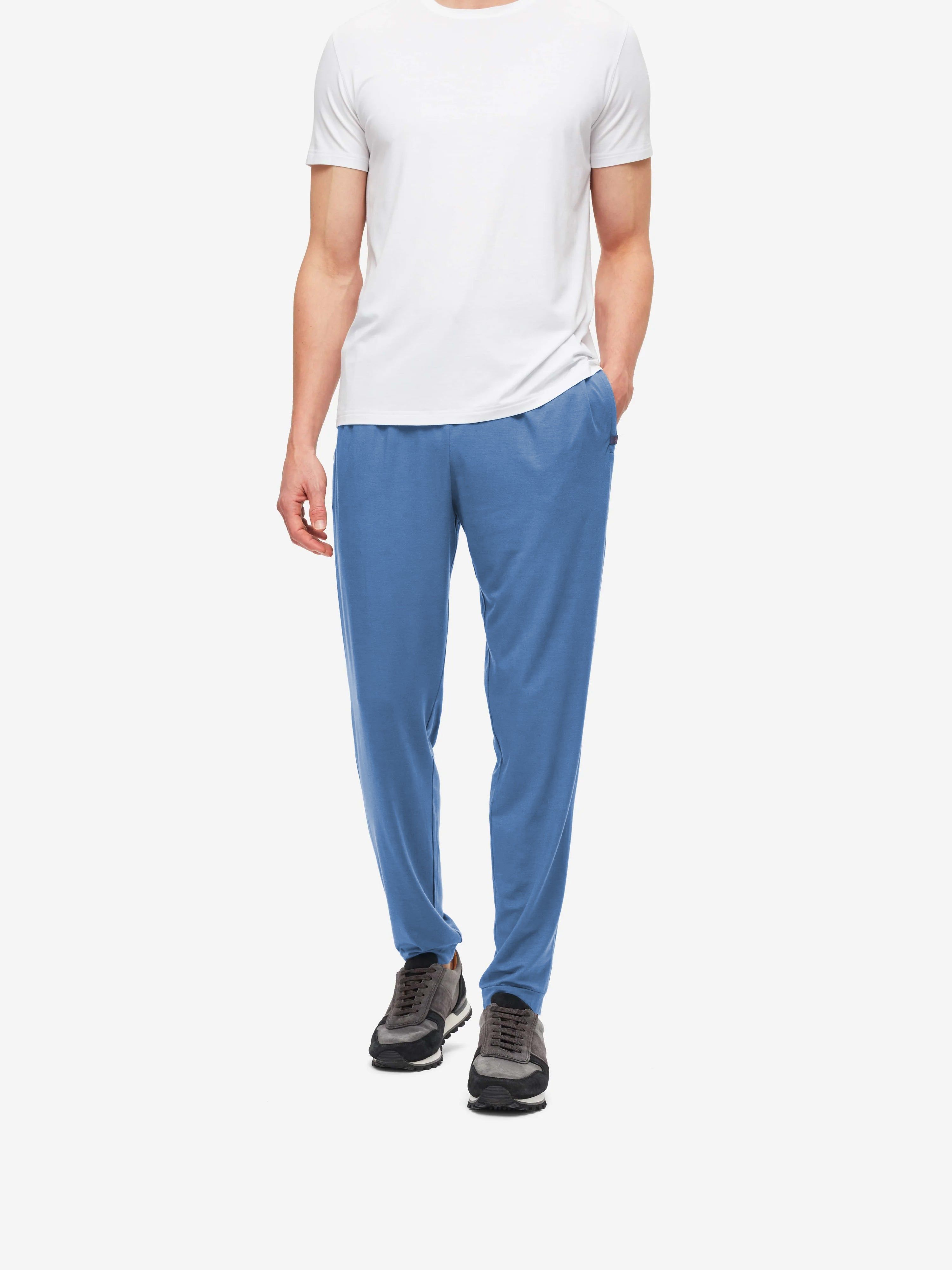 Men's Track Pants Basel Micro Modal Stretch Storm Blue sold by Derek Rose