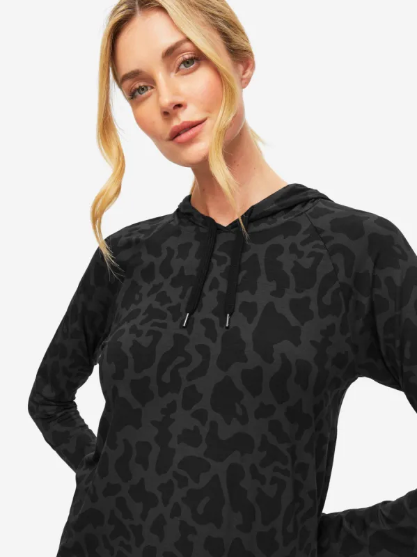 Women's Pullover Hoodie London 7 Micro Modal Stretch Black sold by Derek Rose