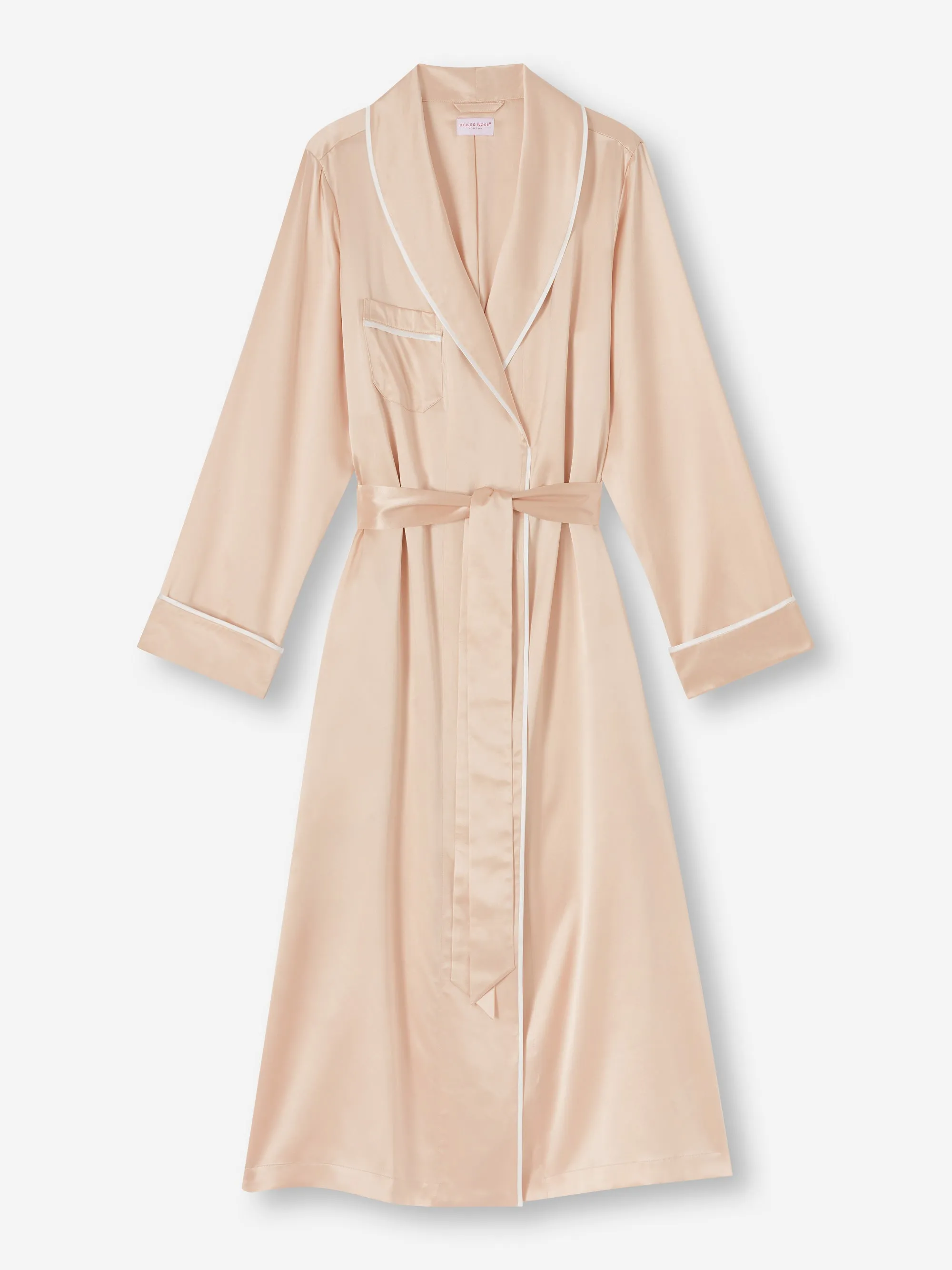 Women's Long Robe Bailey Silk Satin Champagne sold by Derek Rose product image thumbnail 2