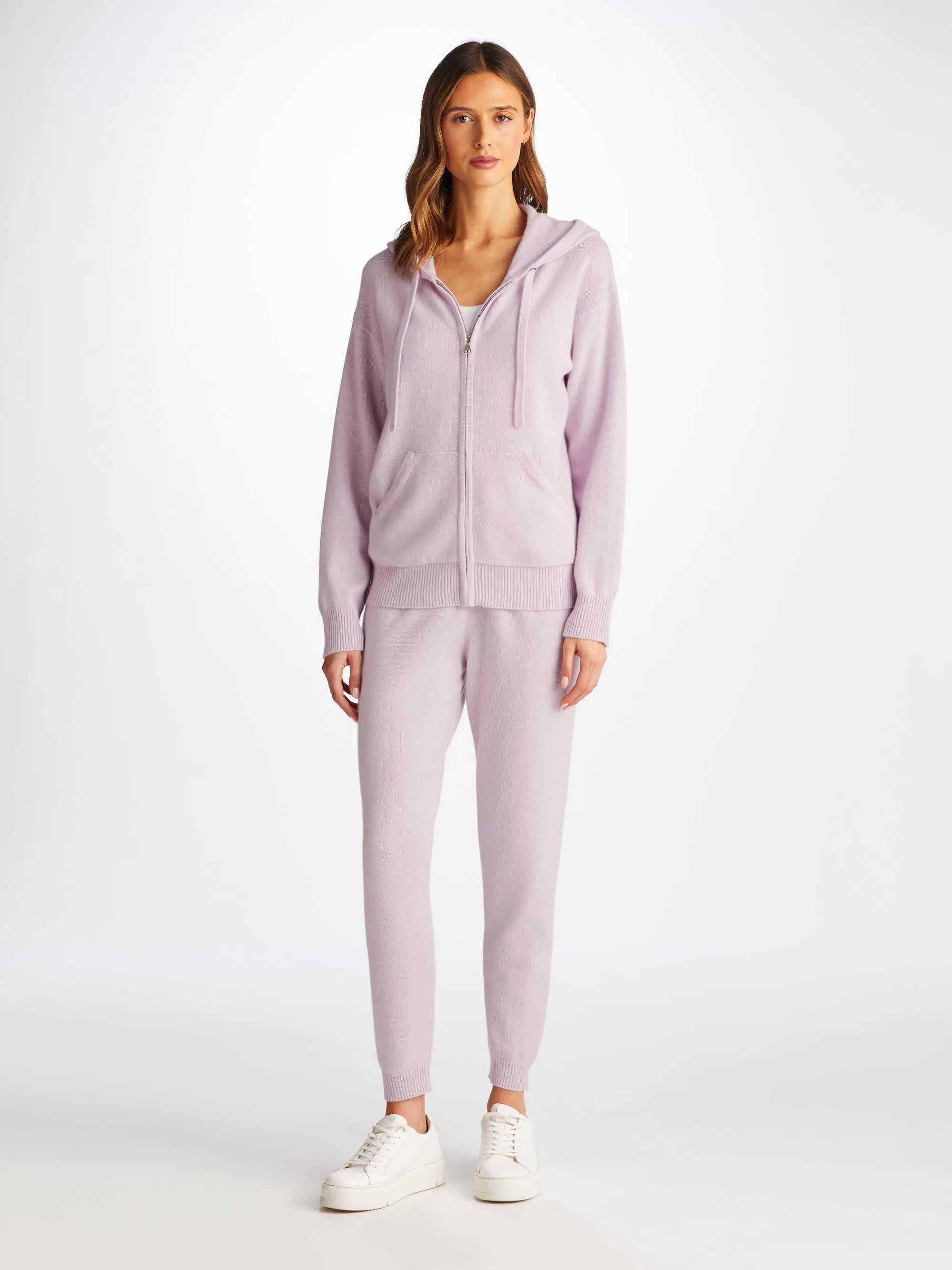 Women's Hoodie Daphne Cashmere Lilac sold by Derek Rose product image thumbnail 3