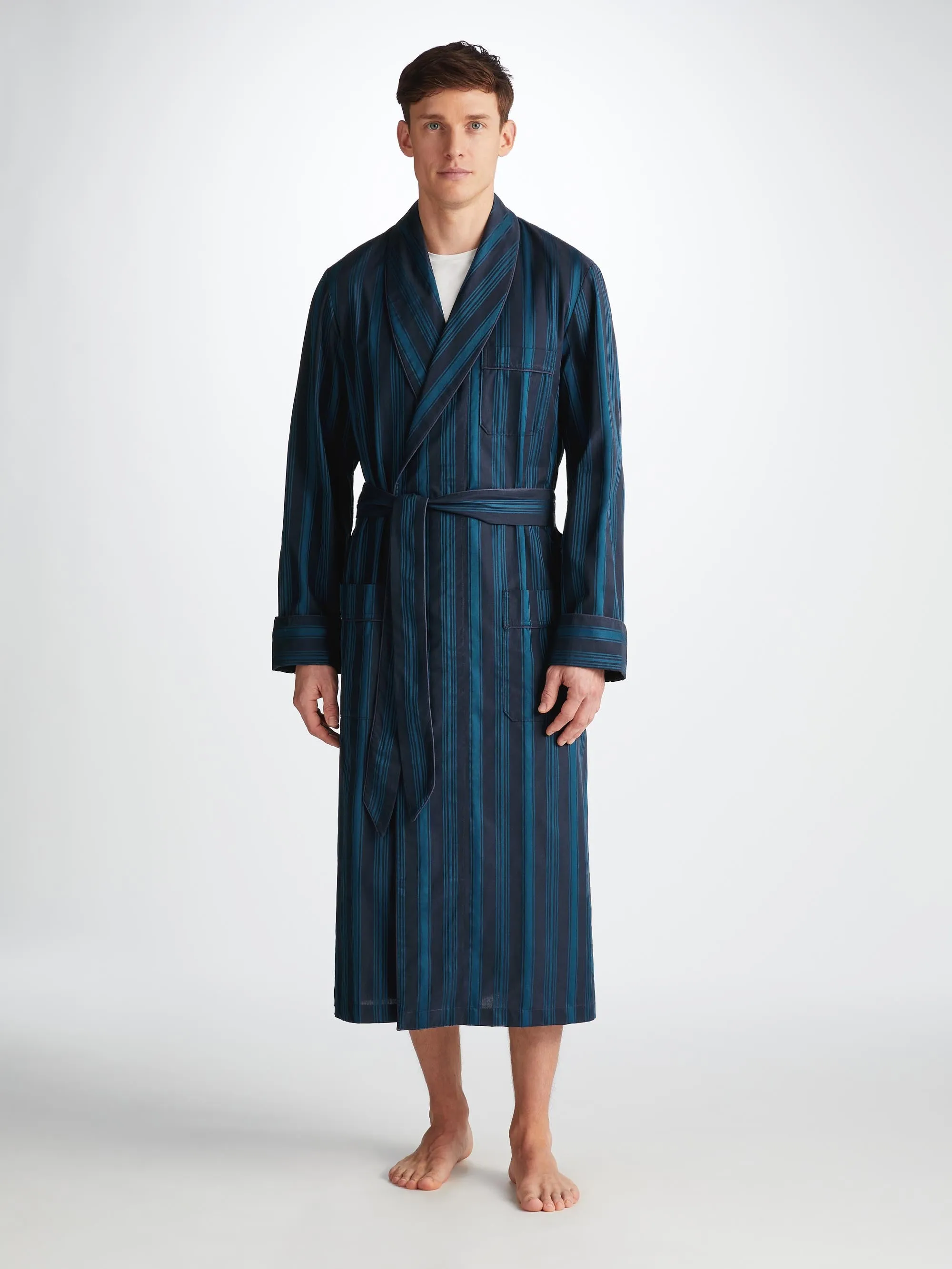 Men's Robe Royal 222 Cotton Navy sold by Derek Rose product image thumbnail 3