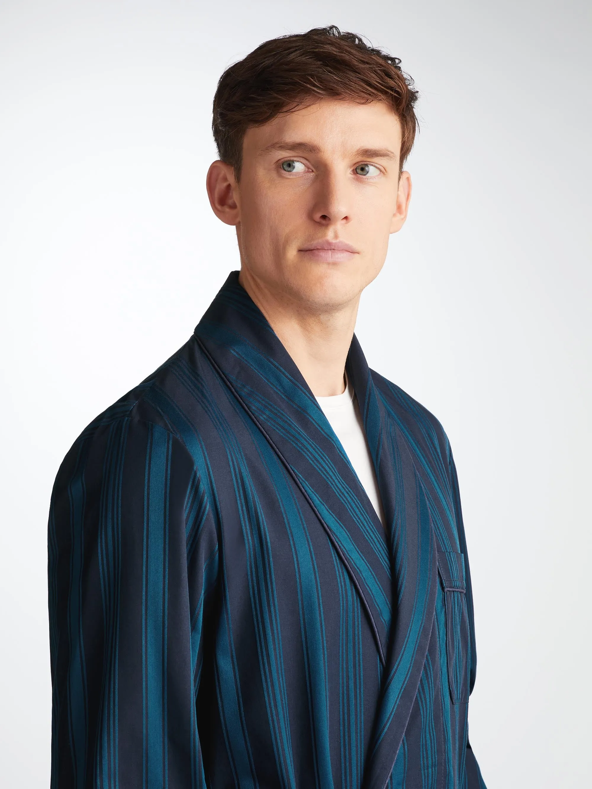 Men's Robe Royal 222 Cotton Navy sold by Derek Rose product image thumbnail 5
