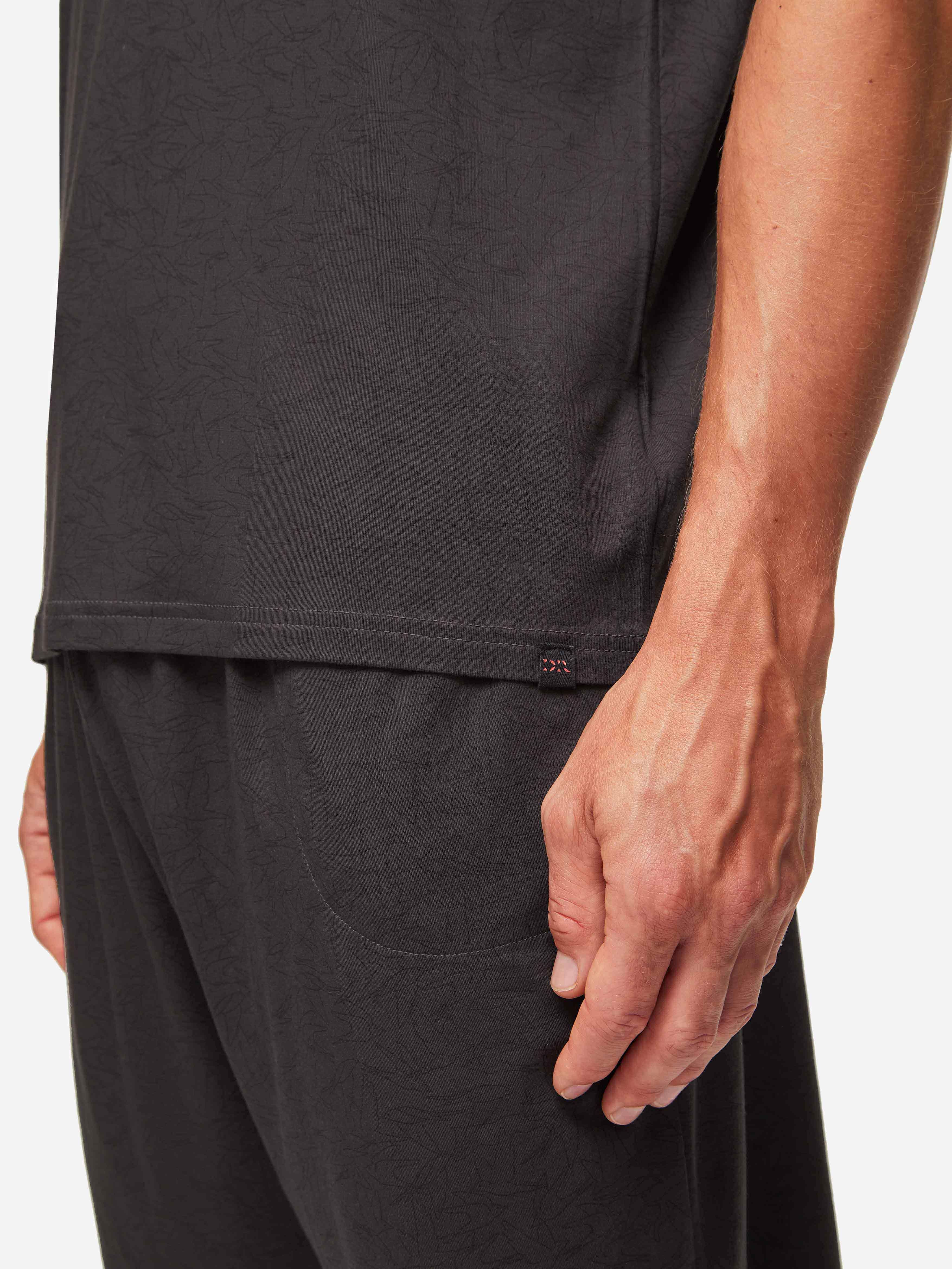 Men's T-Shirt London 9 Bird Print Micro Modal Black sold by Derek Rose product image thumbnail 5