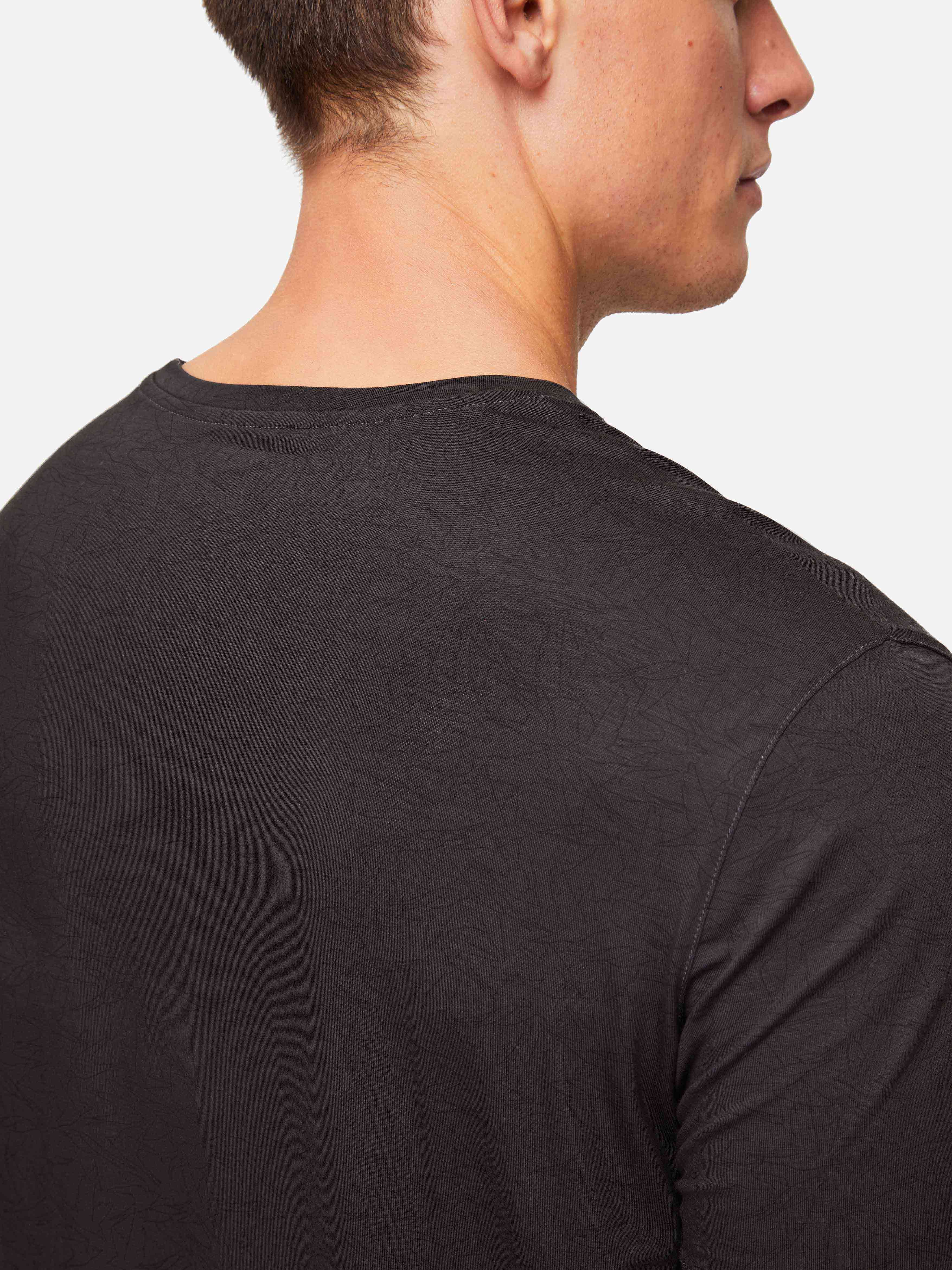 Men's T-Shirt London 9 Bird Print Micro Modal Black sold by Derek Rose product image thumbnail 6