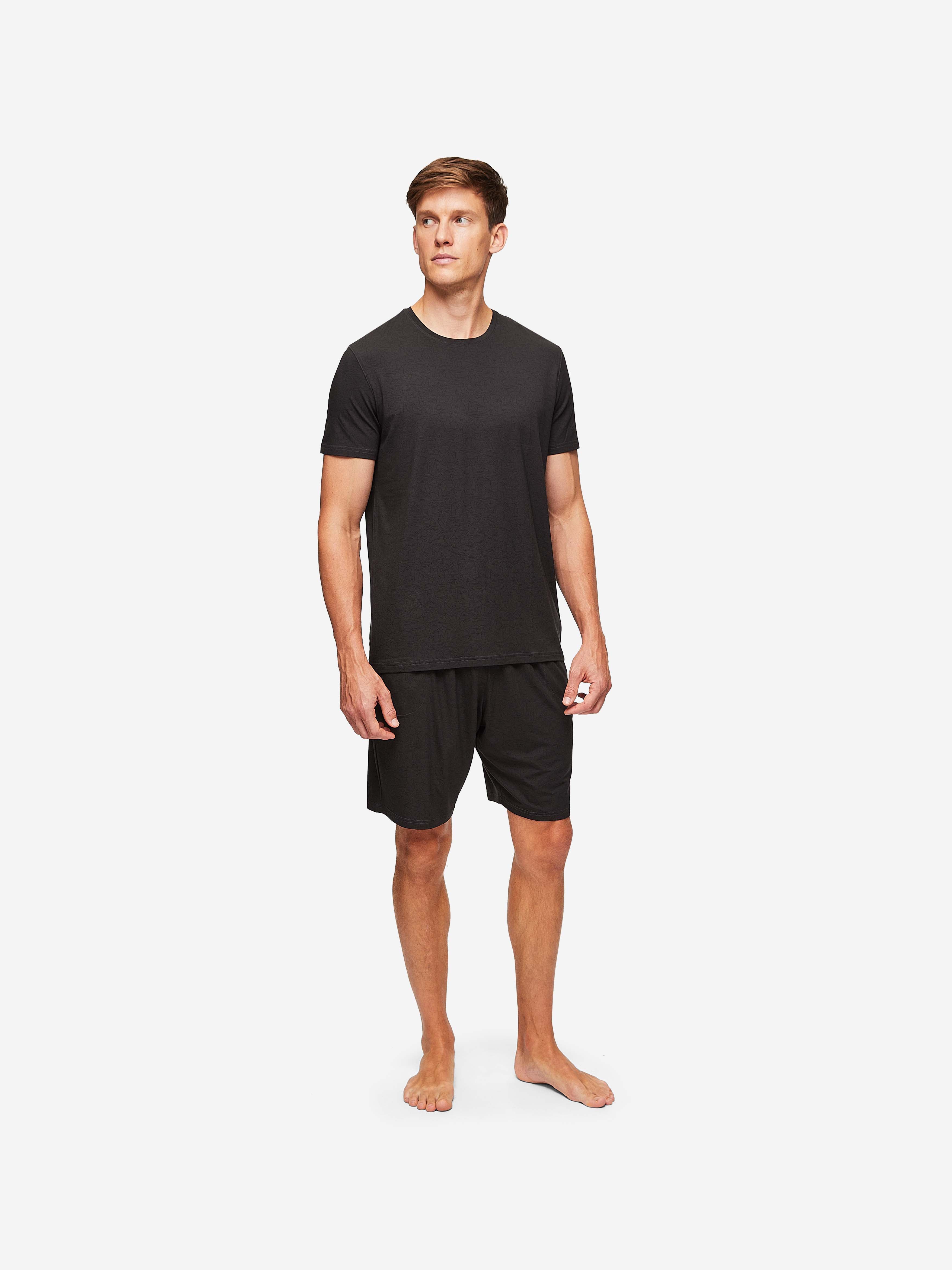 Men's T-Shirt London 9 Bird Print Micro Modal Black sold by Derek Rose product image thumbnail 7