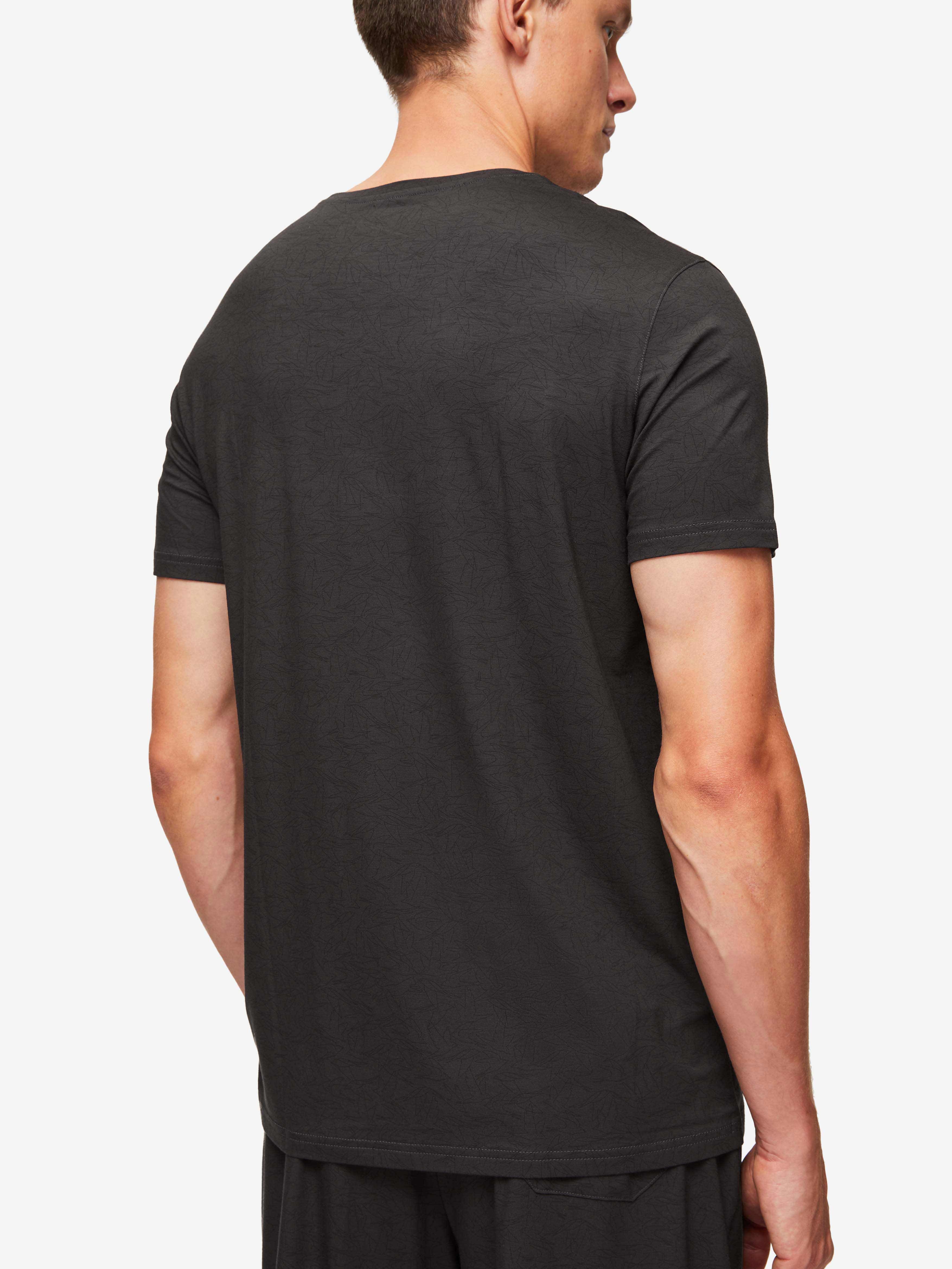 Men's T-Shirt London 9 Bird Print Micro Modal Black sold by Derek Rose product image thumbnail 4