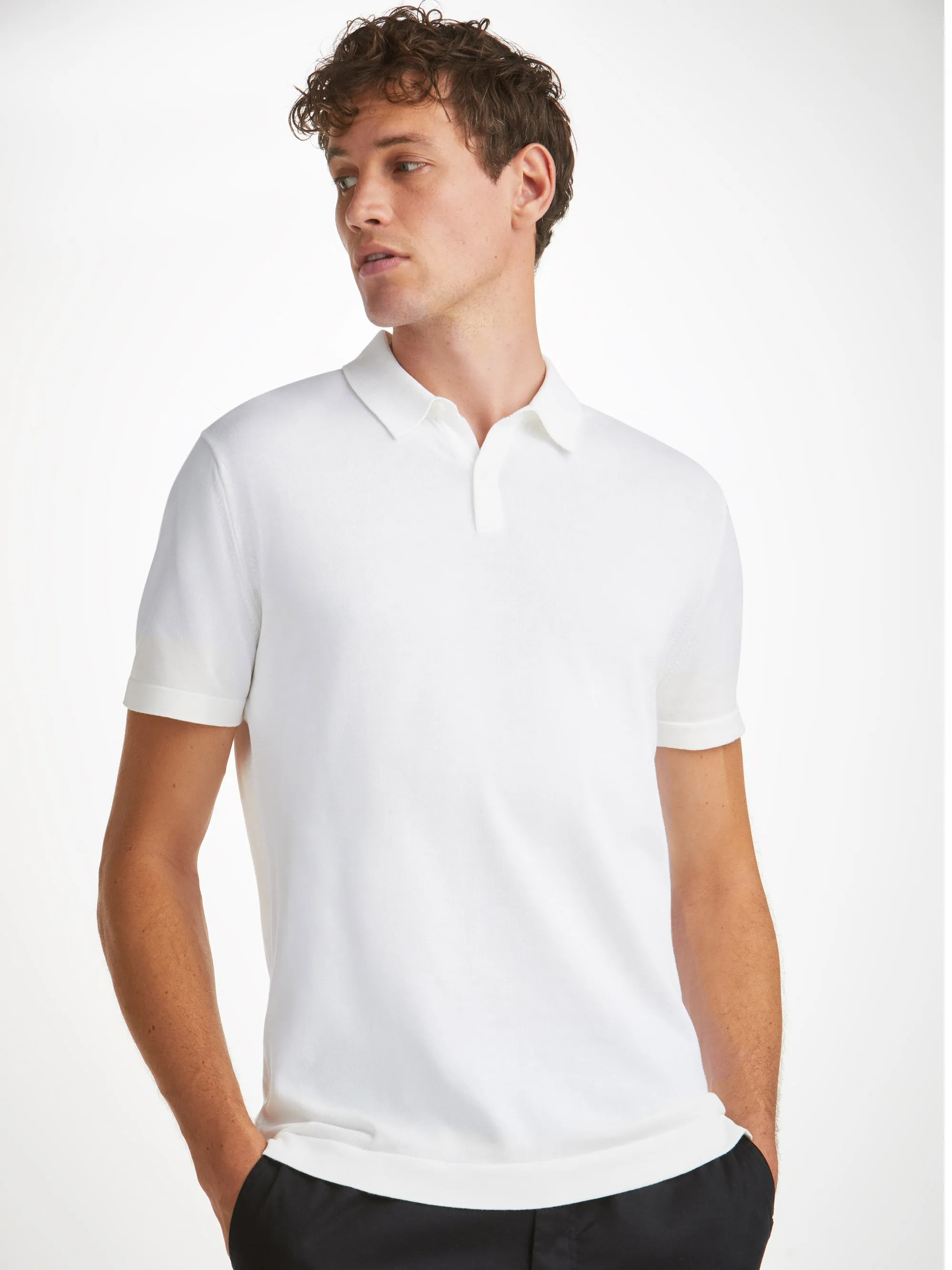 Men's Polo Shirt Jacob Sea Island Cotton White sold by Derek Rose