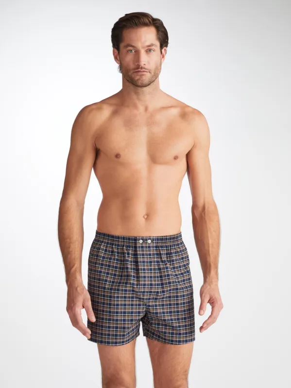 Men's Classic Fit Boxers Barker 37 Cotton Navy made by Derek Rose