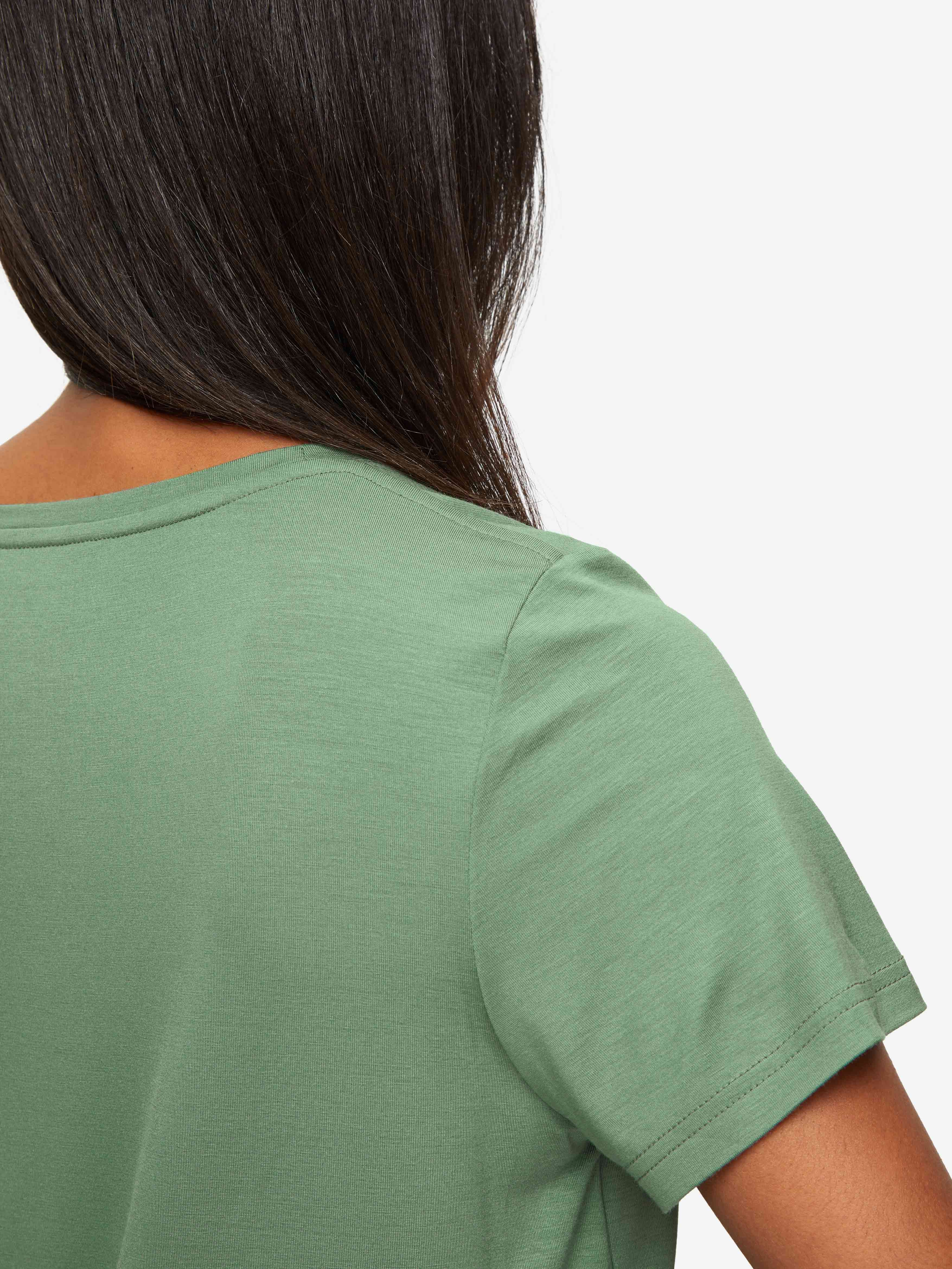 Women's T-Shirt Lara Micro Modal Stretch Sage Green sold by Derek Rose product image thumbnail 5