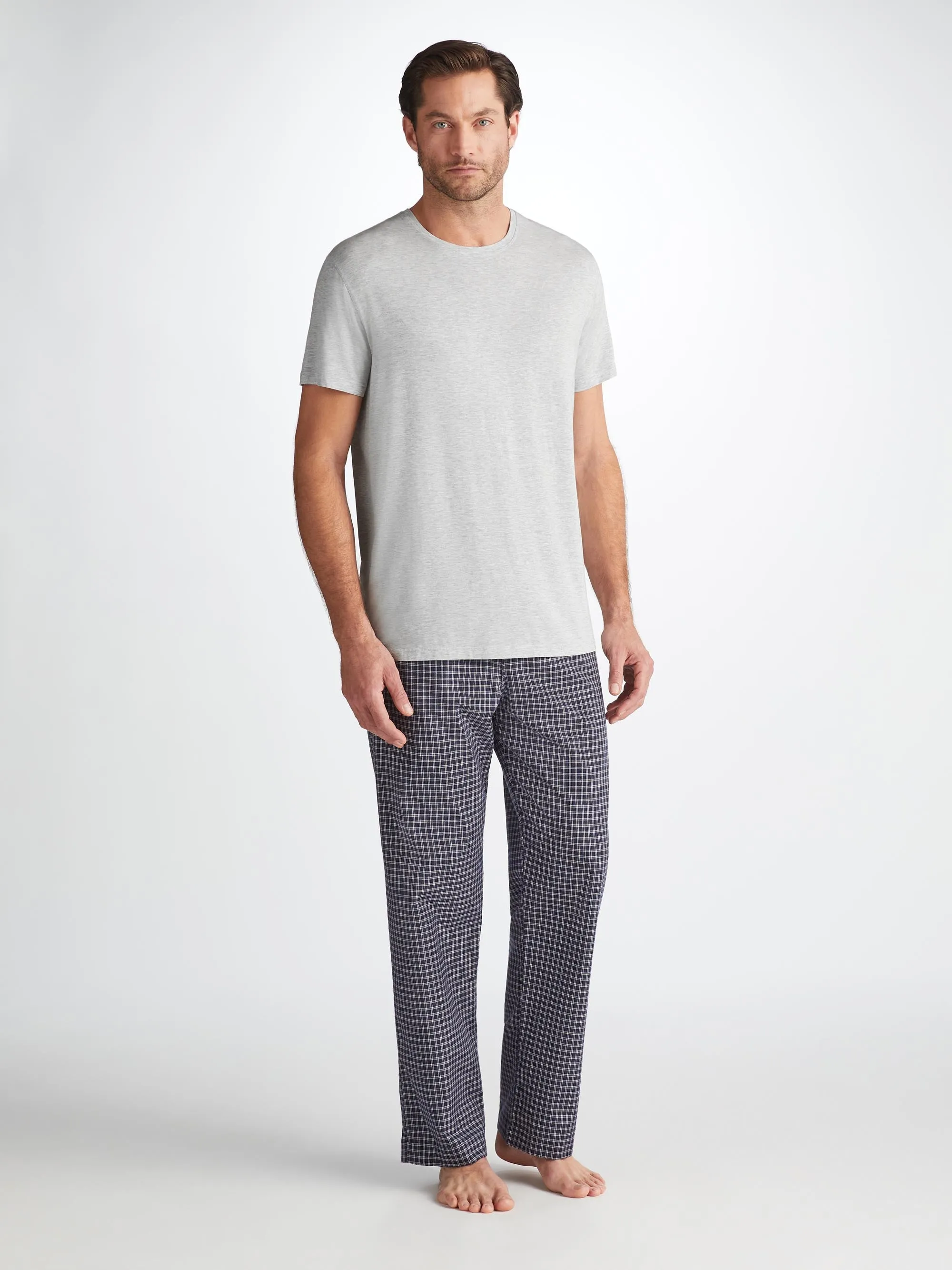 Ethan Micro Modal T-Shirt Silver Marl sold by Derek Rose product image thumbnail 3