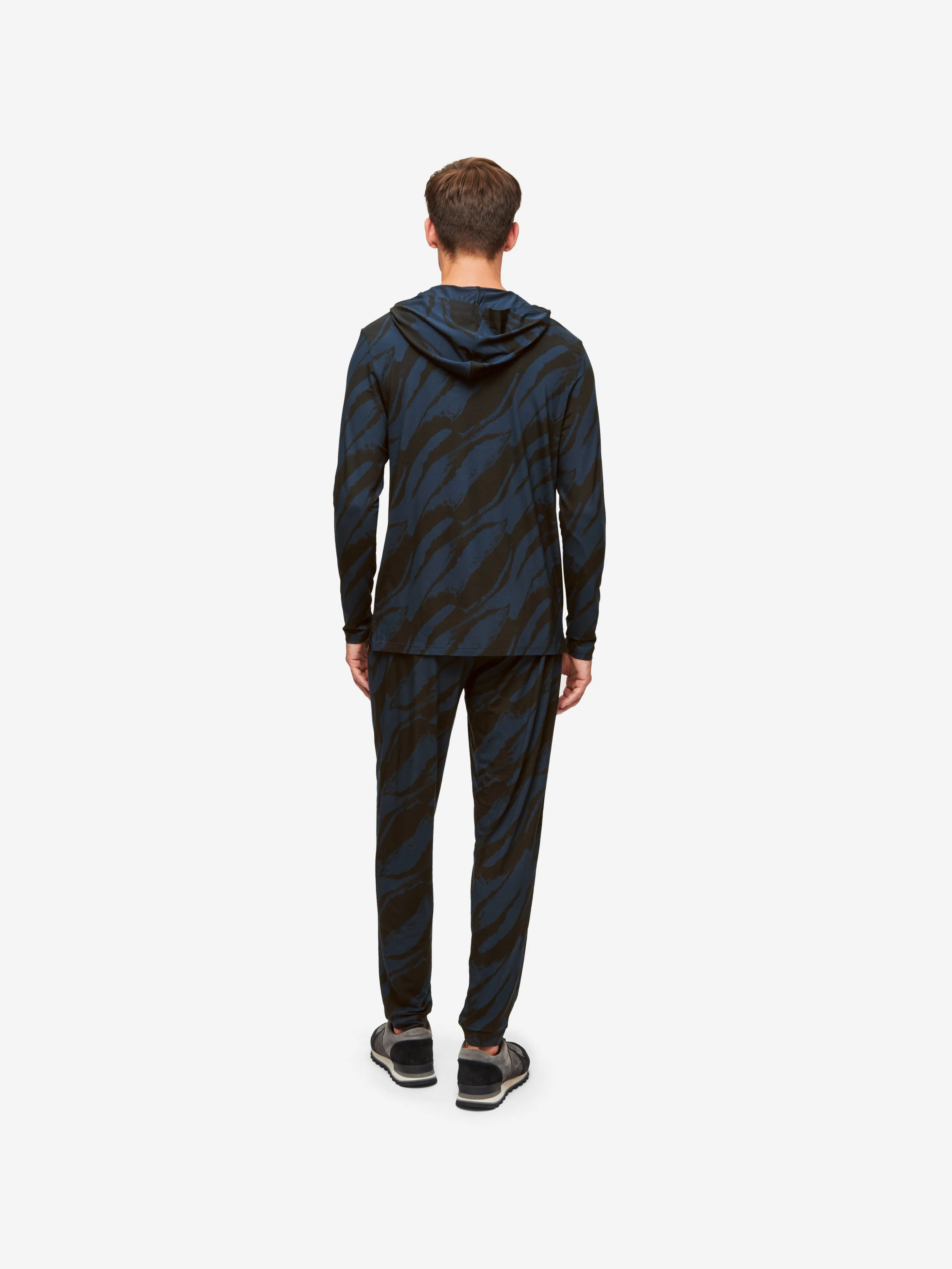 Men's Pullover Hoodie London 8 Micro Modal Navy sold by Derek Rose product image thumbnail 3