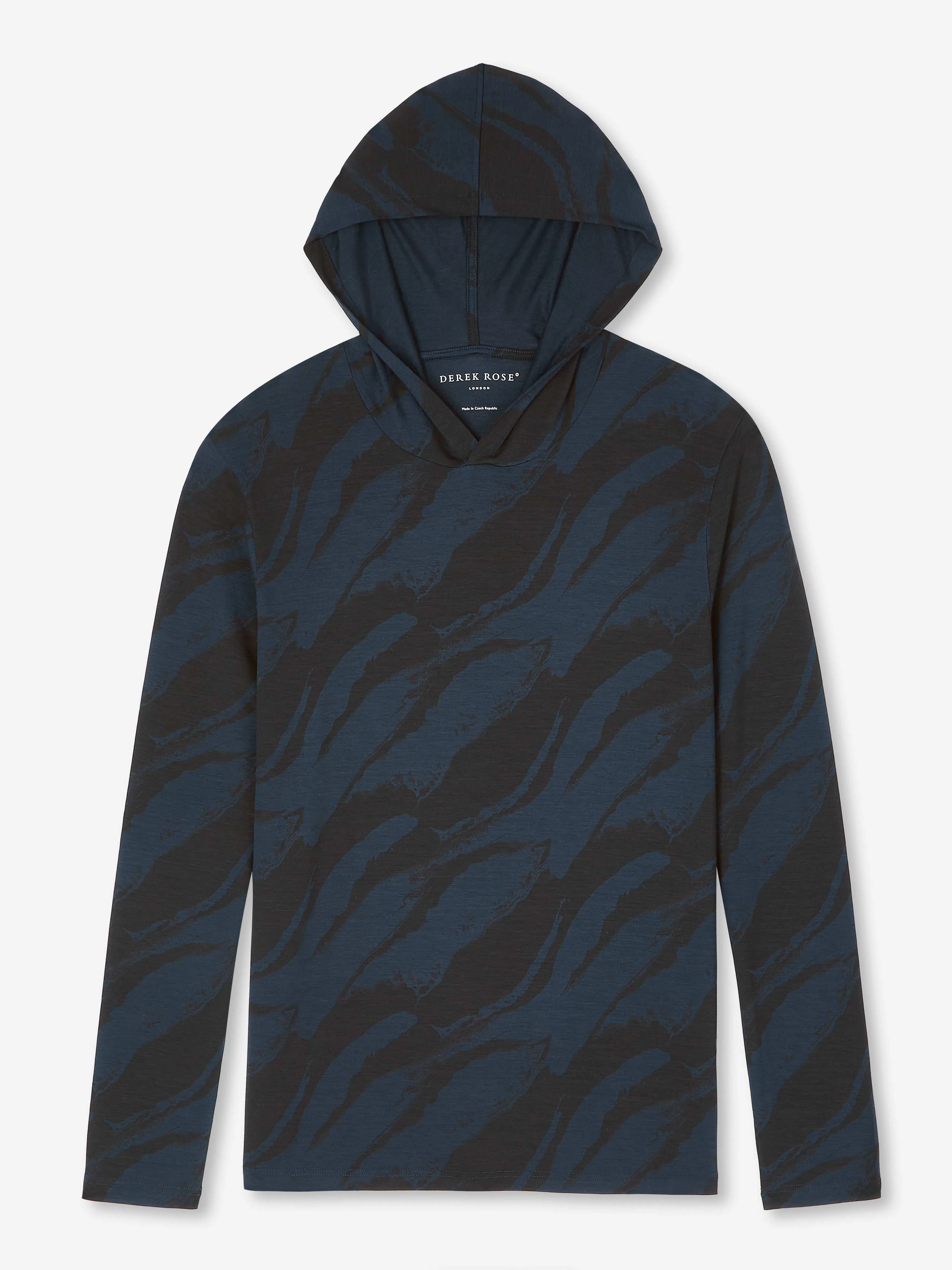 Men's Pullover Hoodie London 8 Micro Modal Navy sold by Derek Rose product image thumbnail 2