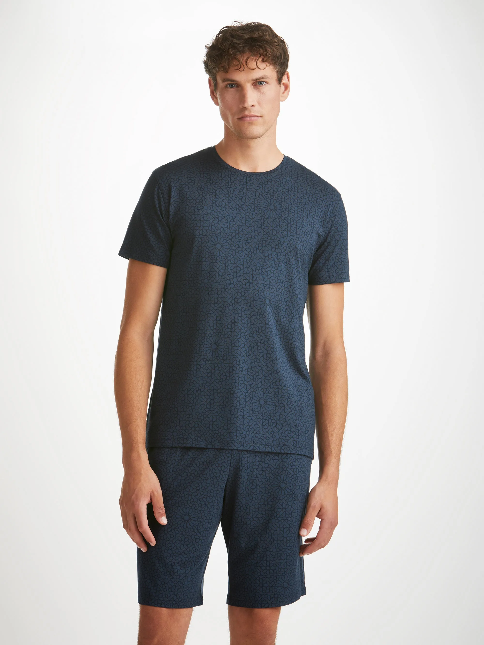 Men's T-Shirt London 12 Micro Modal Navy sold by Derek Rose product image thumbnail 5