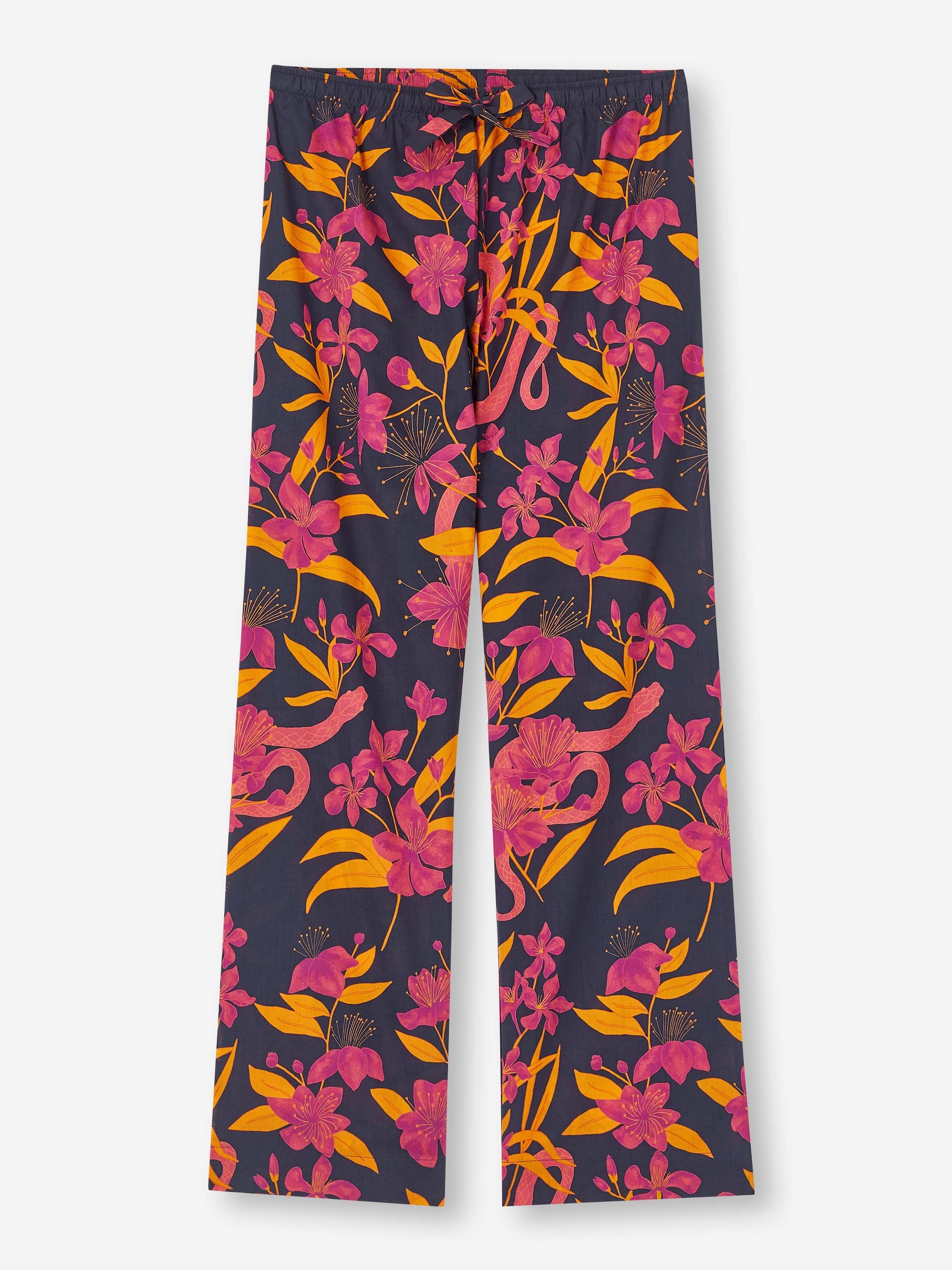 Women's Lounge Trousers Ledbury 68 Cotton Batiste Navy sold by Derek Rose product image thumbnail 2