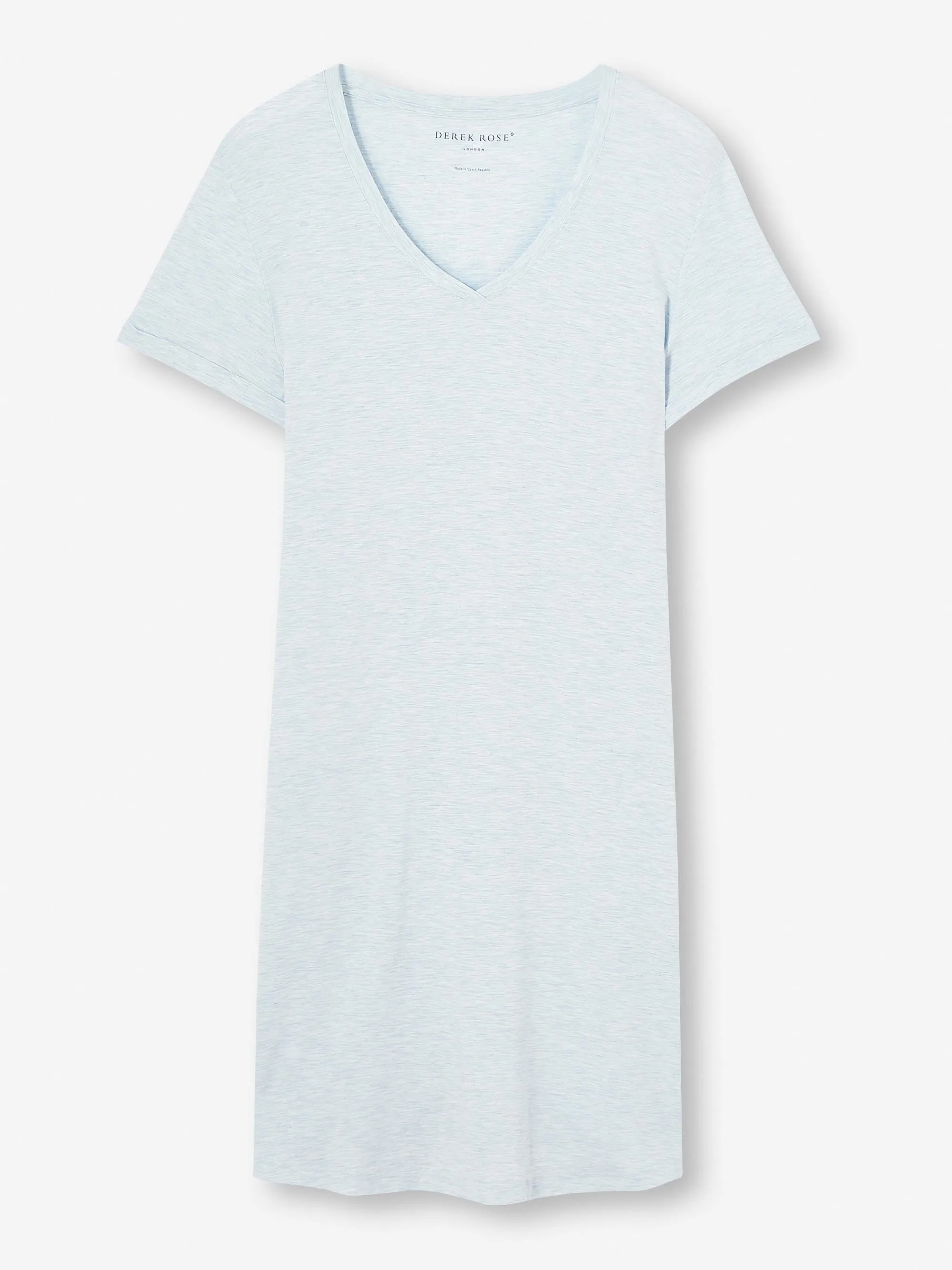 Women's V-Neck Sleep T-Shirt Ethan Micro Modal Stretch Light Blue Marl sold by Derek Rose product image thumbnail 2