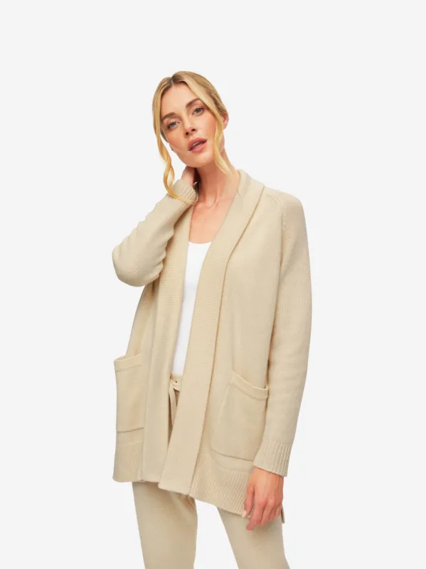 Women's Cardigan Nina Cashmere Cream sold by Derek Rose