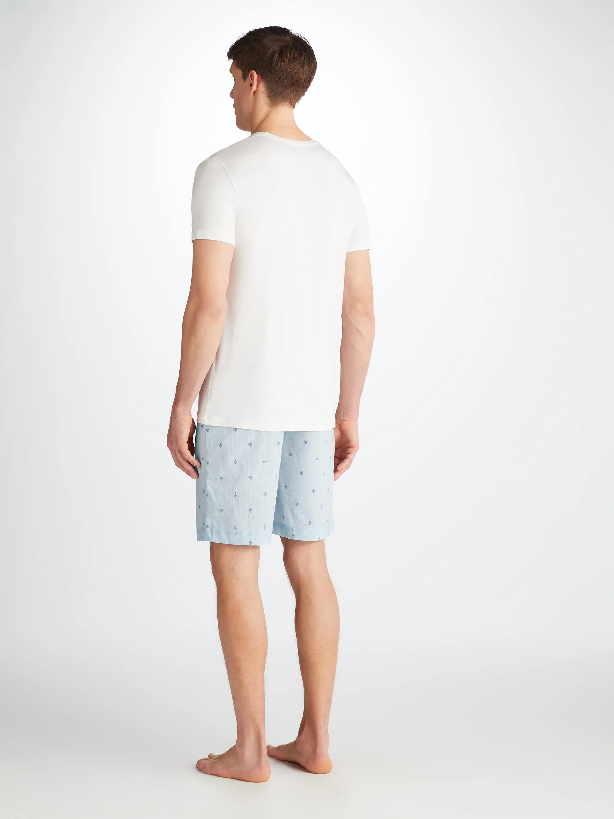 Men's Lounge Shorts Nelson 100 Cotton Batiste Blue sold by Derek Rose product image thumbnail 4