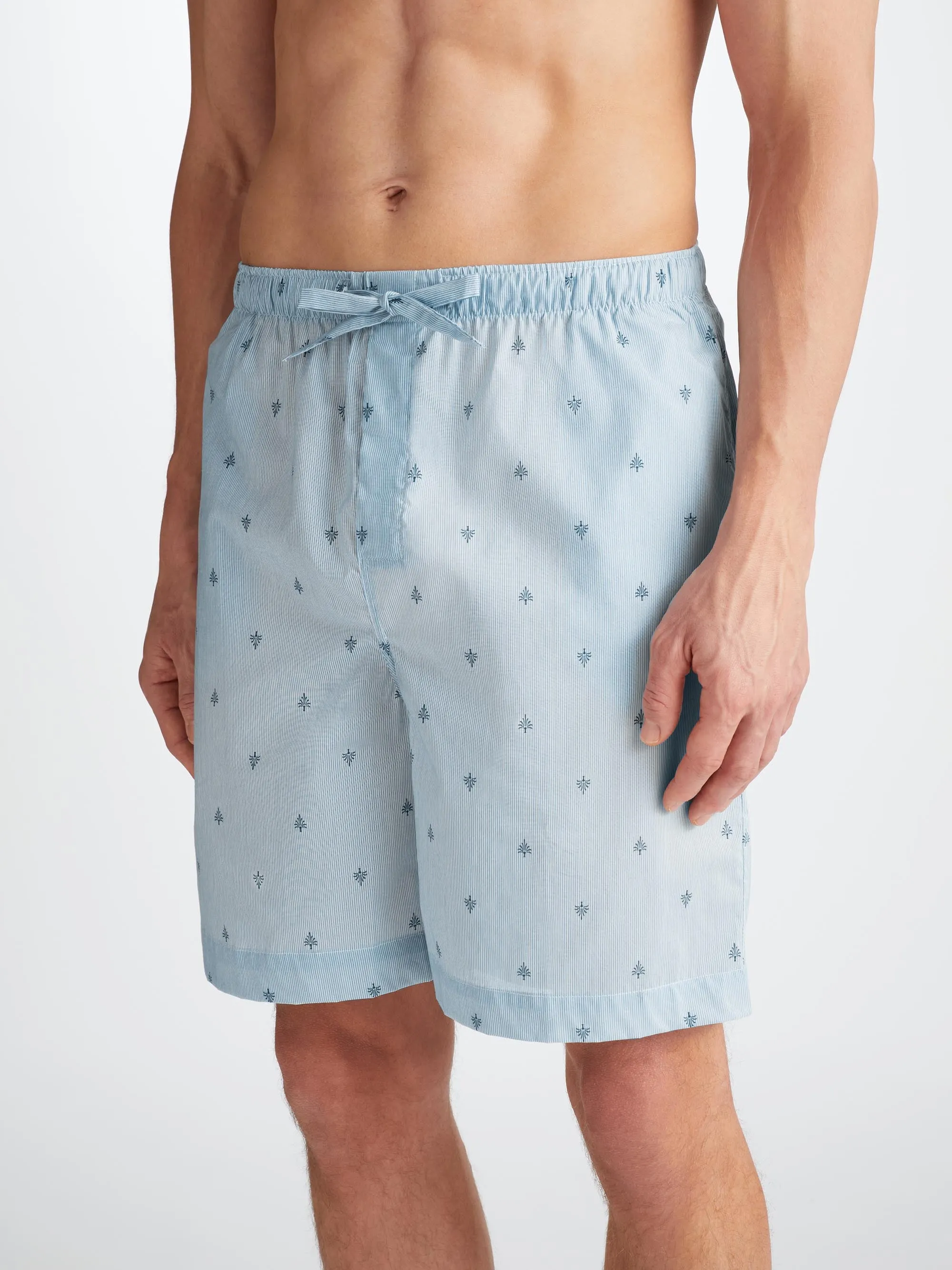 Men's Lounge Shorts Nelson 100 Cotton Batiste Blue sold by Derek Rose product image thumbnail 5