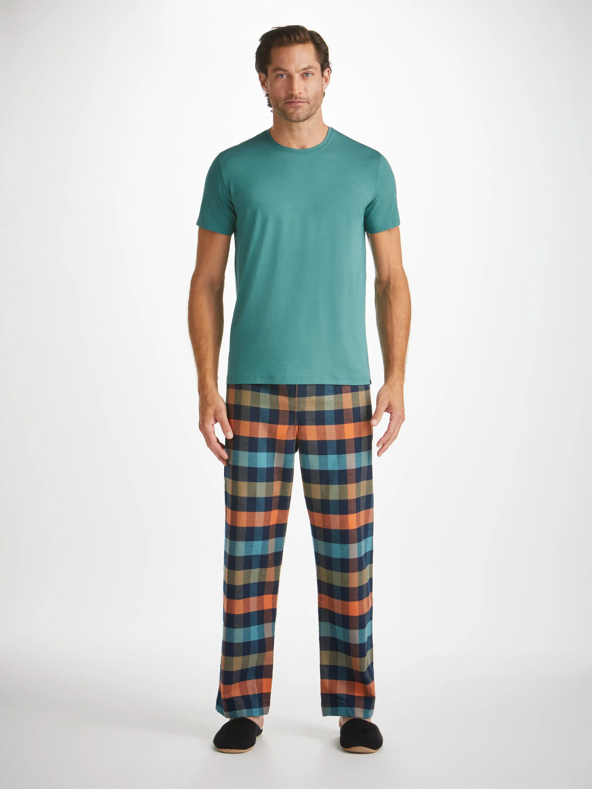 Men's T-Shirt Basel Micro Modal Stretch Teal sold by Derek Rose product image thumbnail 3