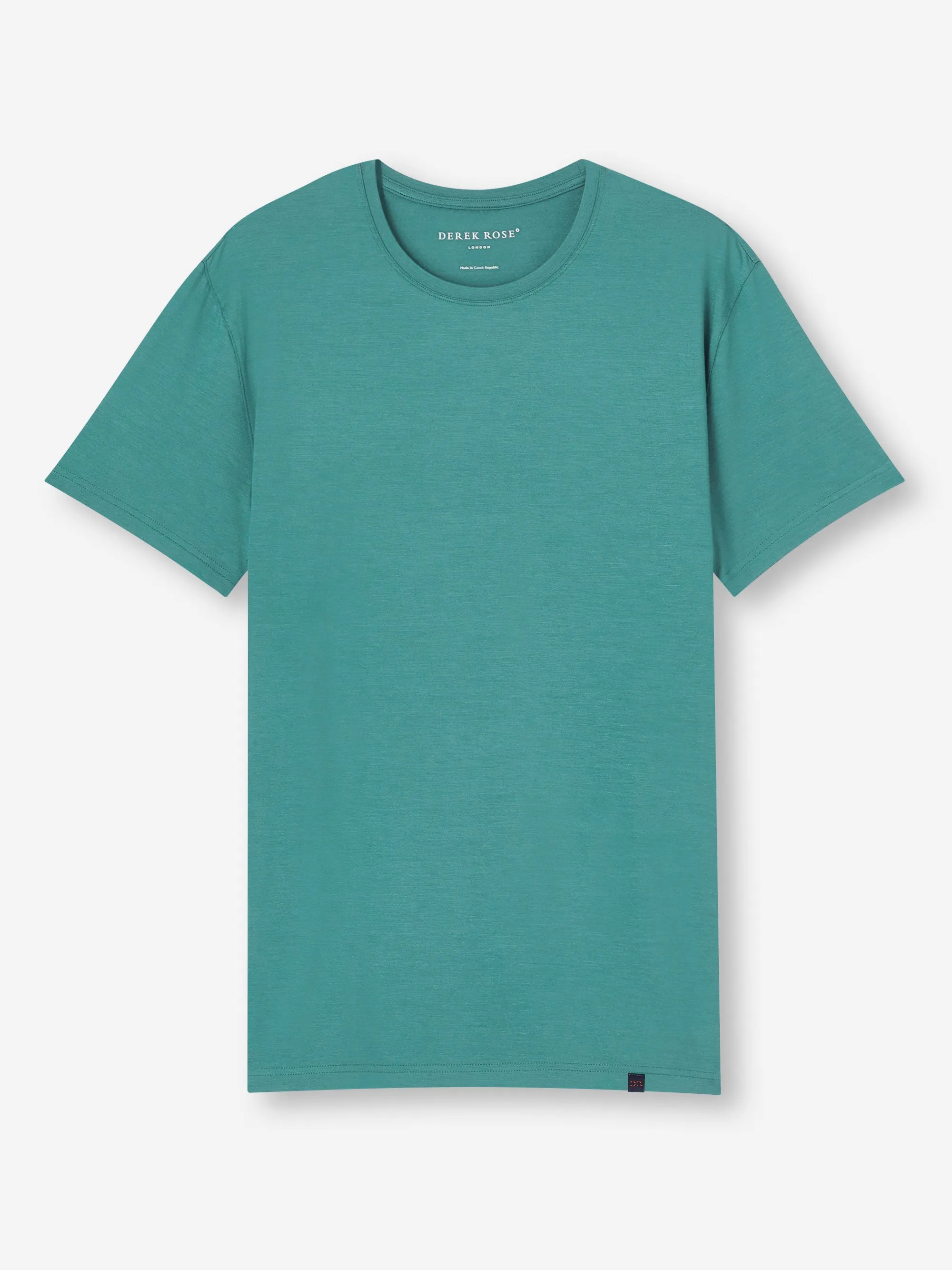 Men's T-Shirt Basel Micro Modal Stretch Teal sold by Derek Rose product image thumbnail 2