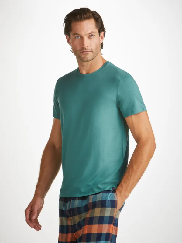Men's T-Shirt Basel Micro Modal Stretch Teal sold by Derek Rose