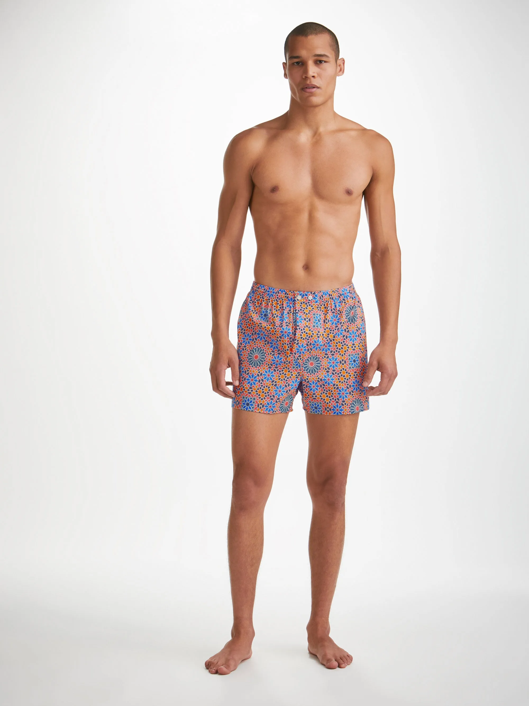 Men's Classic Fit Boxers Ledbury 69 Cotton Batiste Multi sold by Derek Rose product image thumbnail 4