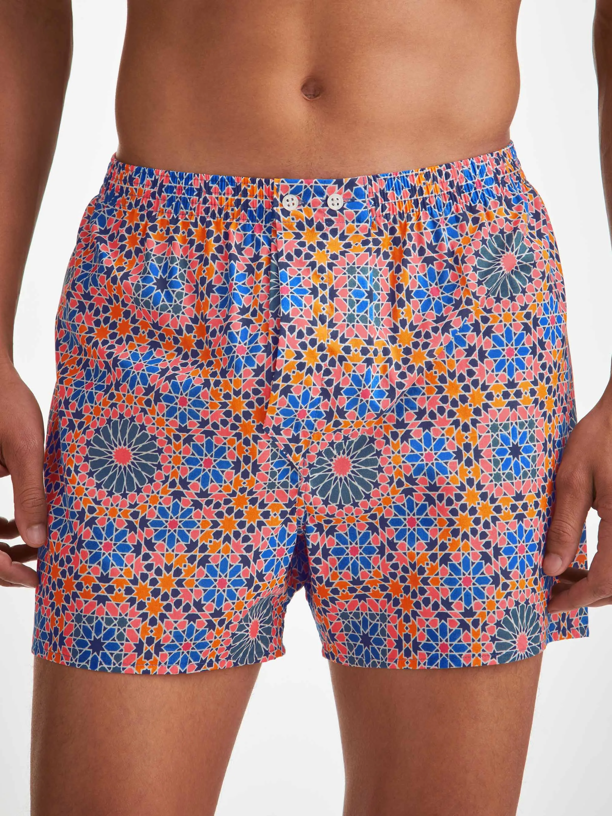 Men's Classic Fit Boxers Ledbury 69 Cotton Batiste Multi sold by Derek Rose product image thumbnail 5