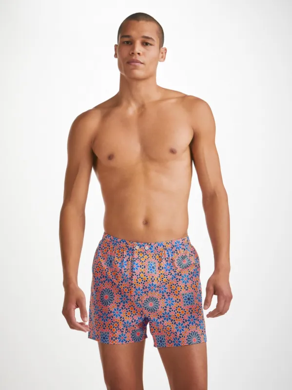 Men's Classic Fit Boxers Ledbury 69 Cotton Batiste Multi sold by Derek Rose