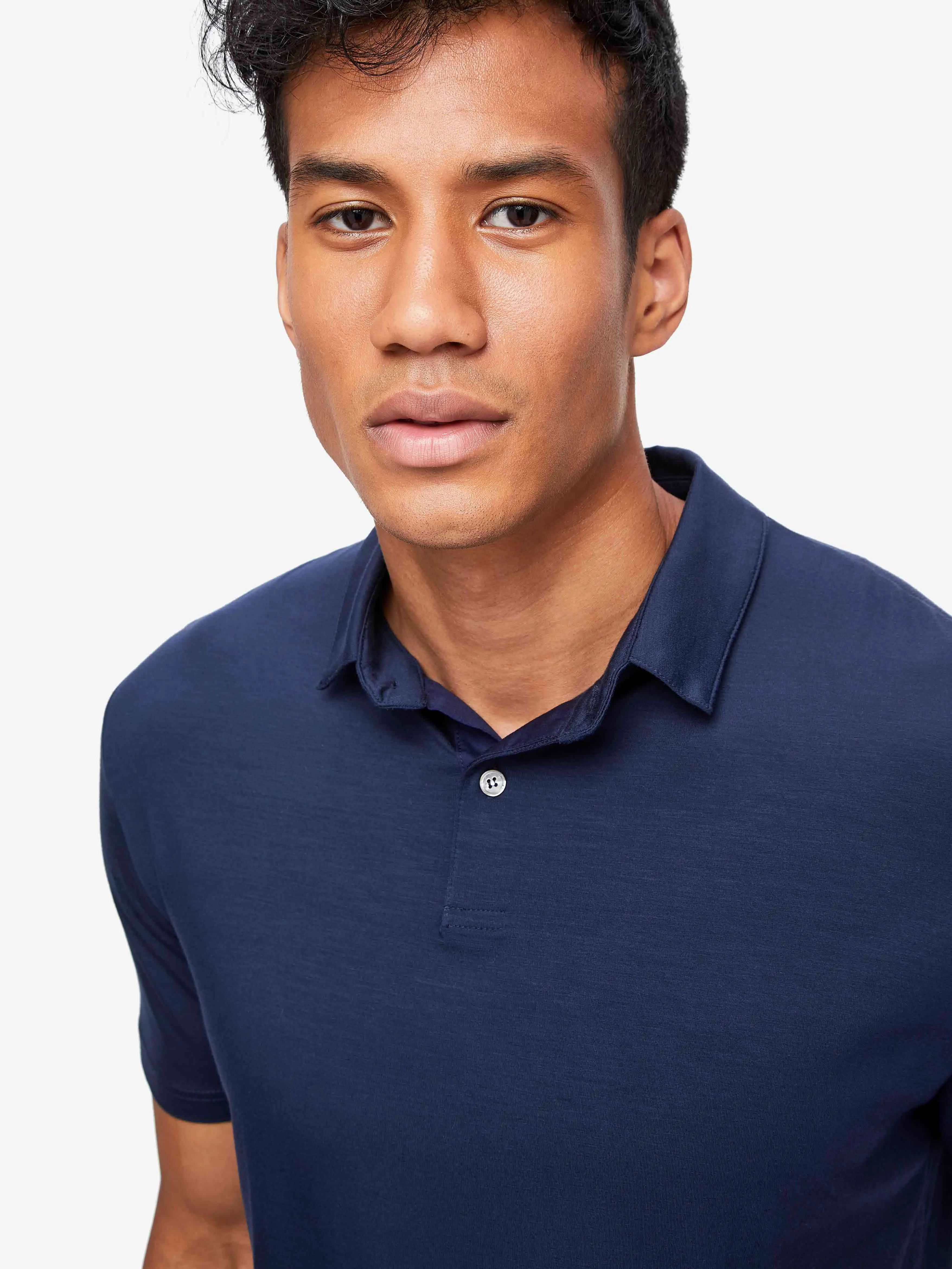 Men's Polo Shirt Basel Micro Modal Stretch Navy sold by Derek Rose product image thumbnail 5