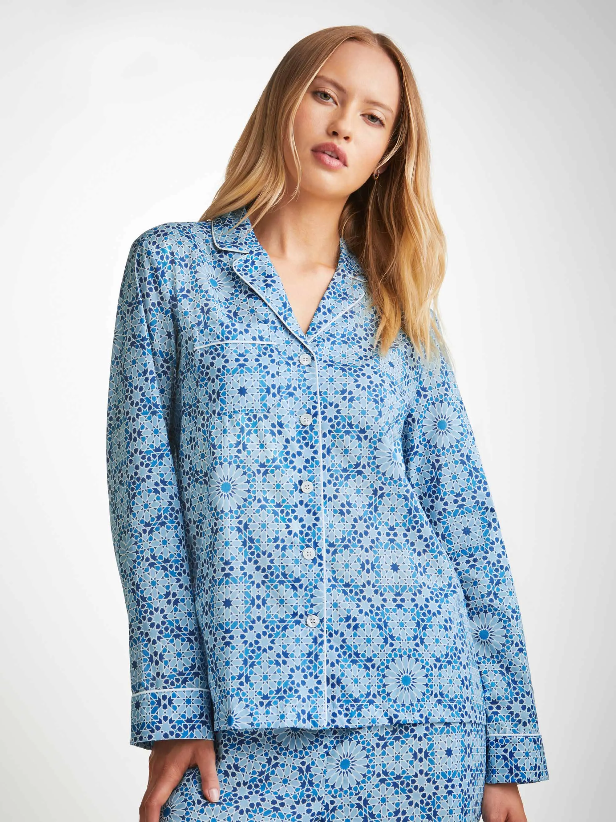 Women's Pyjamas Ledbury 69 Cotton Batiste Blue sold by Derek Rose