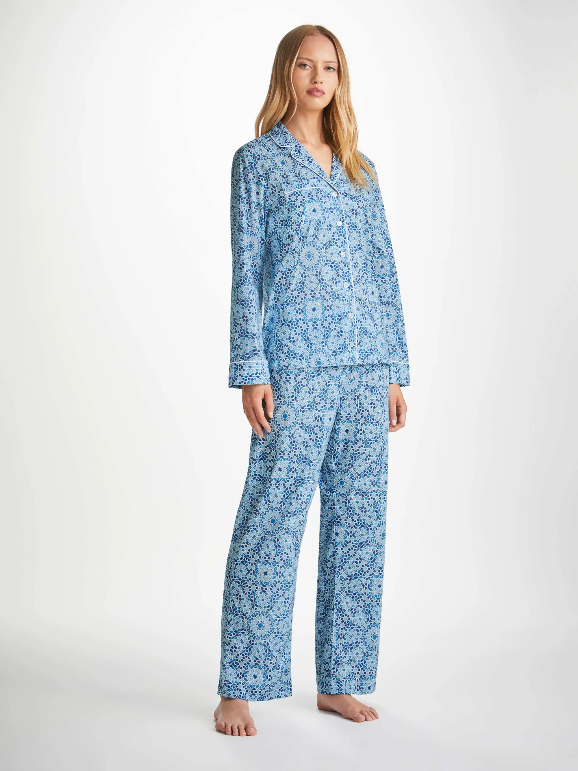Women's Pyjamas Ledbury 69 Cotton Batiste Blue sold by Derek Rose product image thumbnail 3