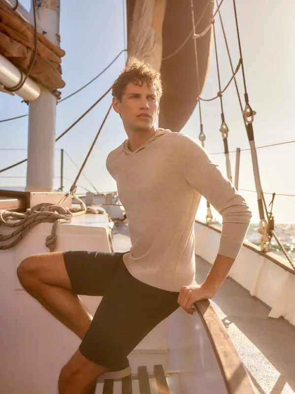 Men's Pullover Hoodie Orson Merino Wool Oat sold by Derek Rose