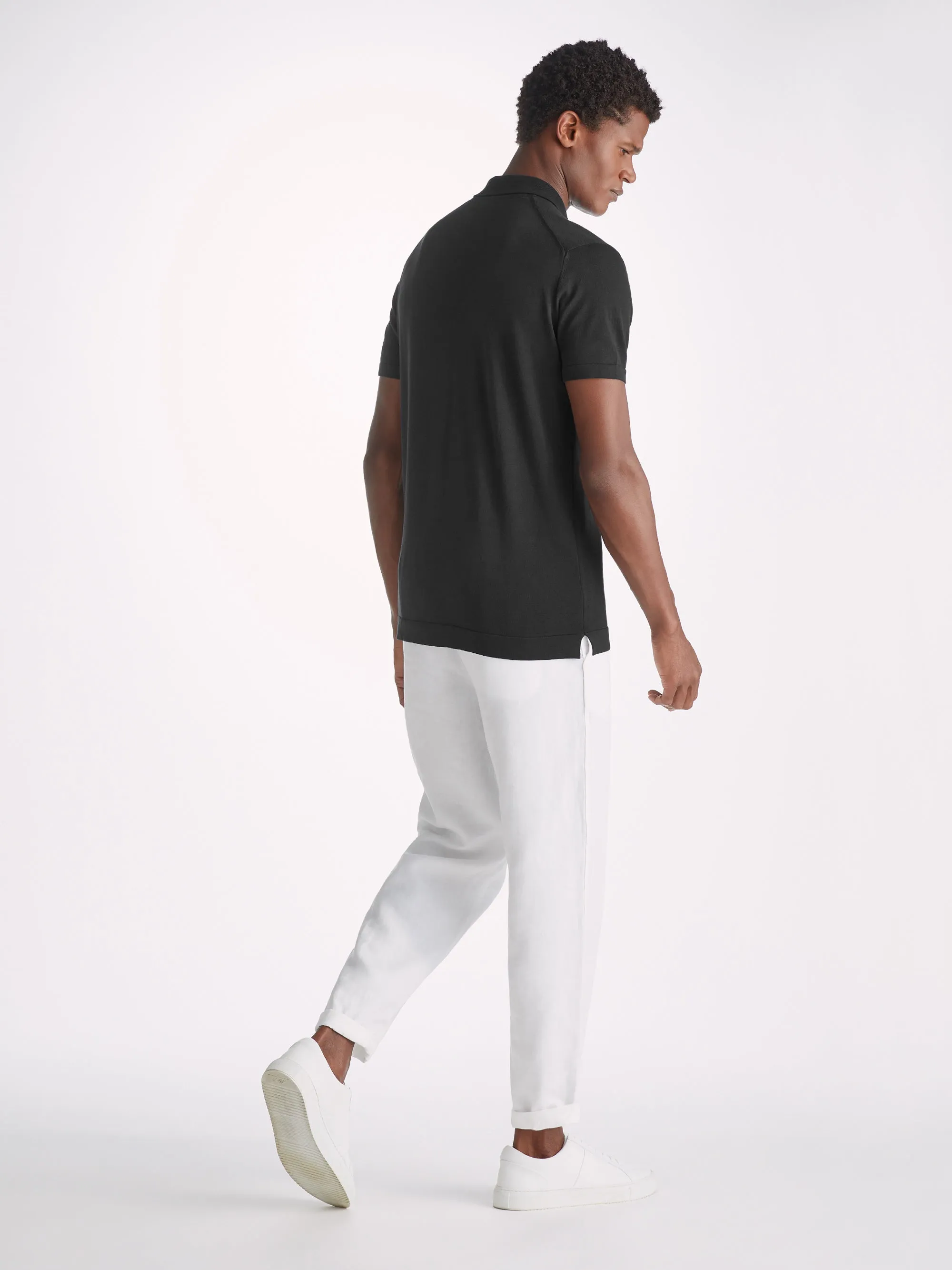 Men's Polo Shirt Jacob Sea Island Cotton Black sold by Derek Rose product image thumbnail 4