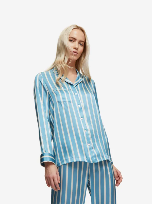 Women's Pyjamas Brindisi 88 Silk Satin Blue sold by Derek Rose