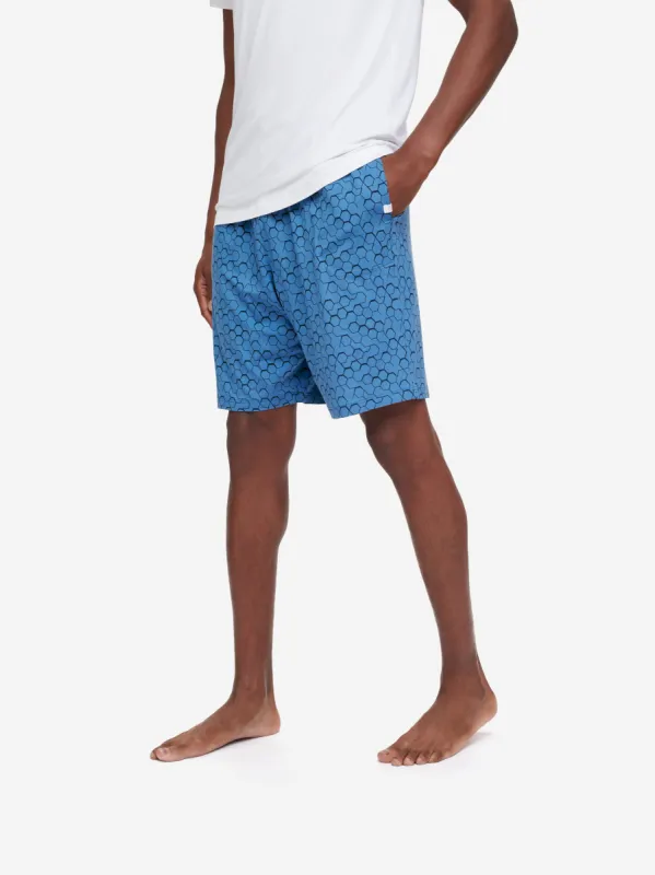 Men's Lounge Shorts London 6 Micro Modal Stretch Blue sold by Derek Rose