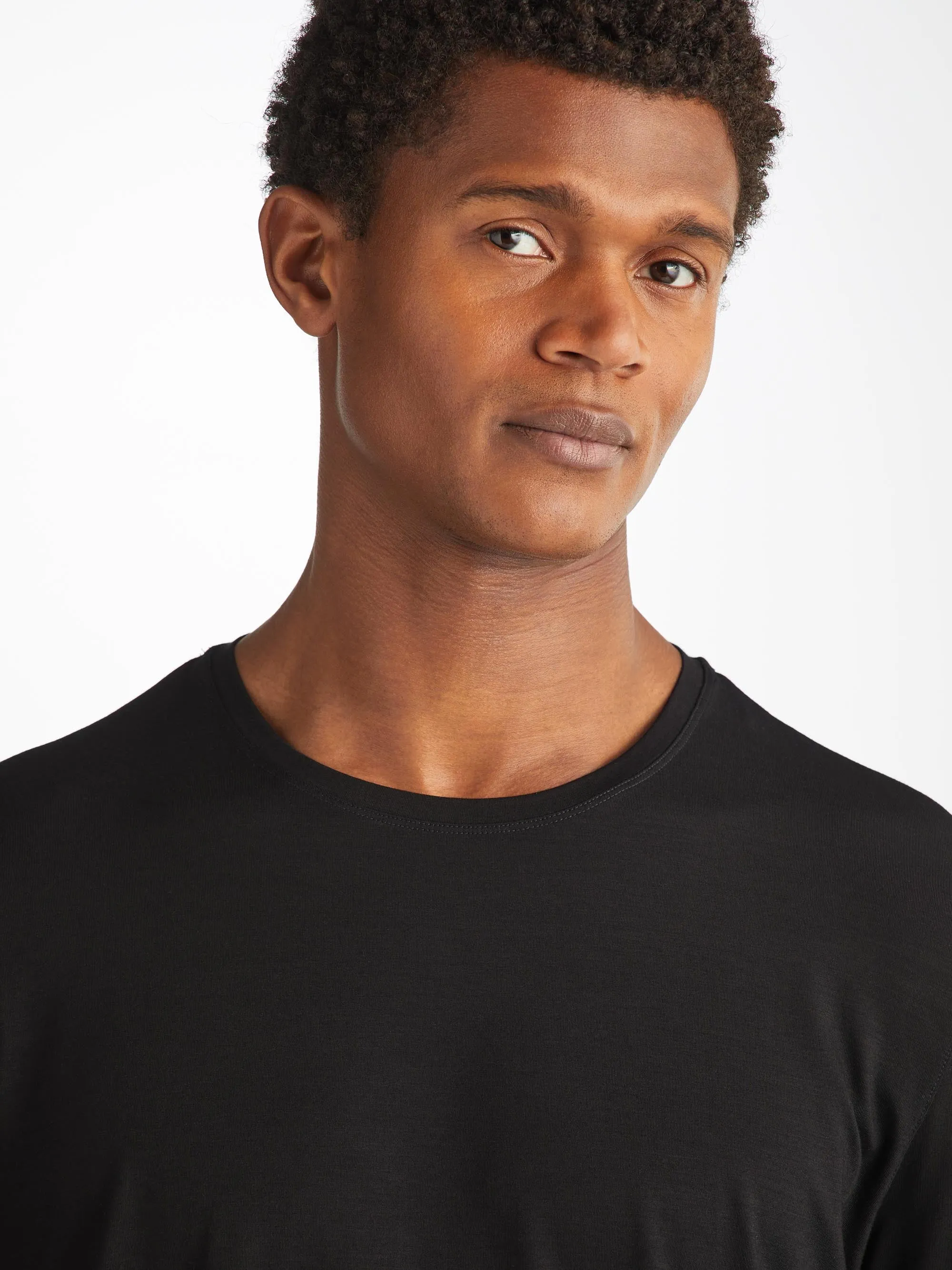 Men's Long Sleeve T-Shirt Basel Micro Modal Stretch Black sold by Derek Rose product image thumbnail 5