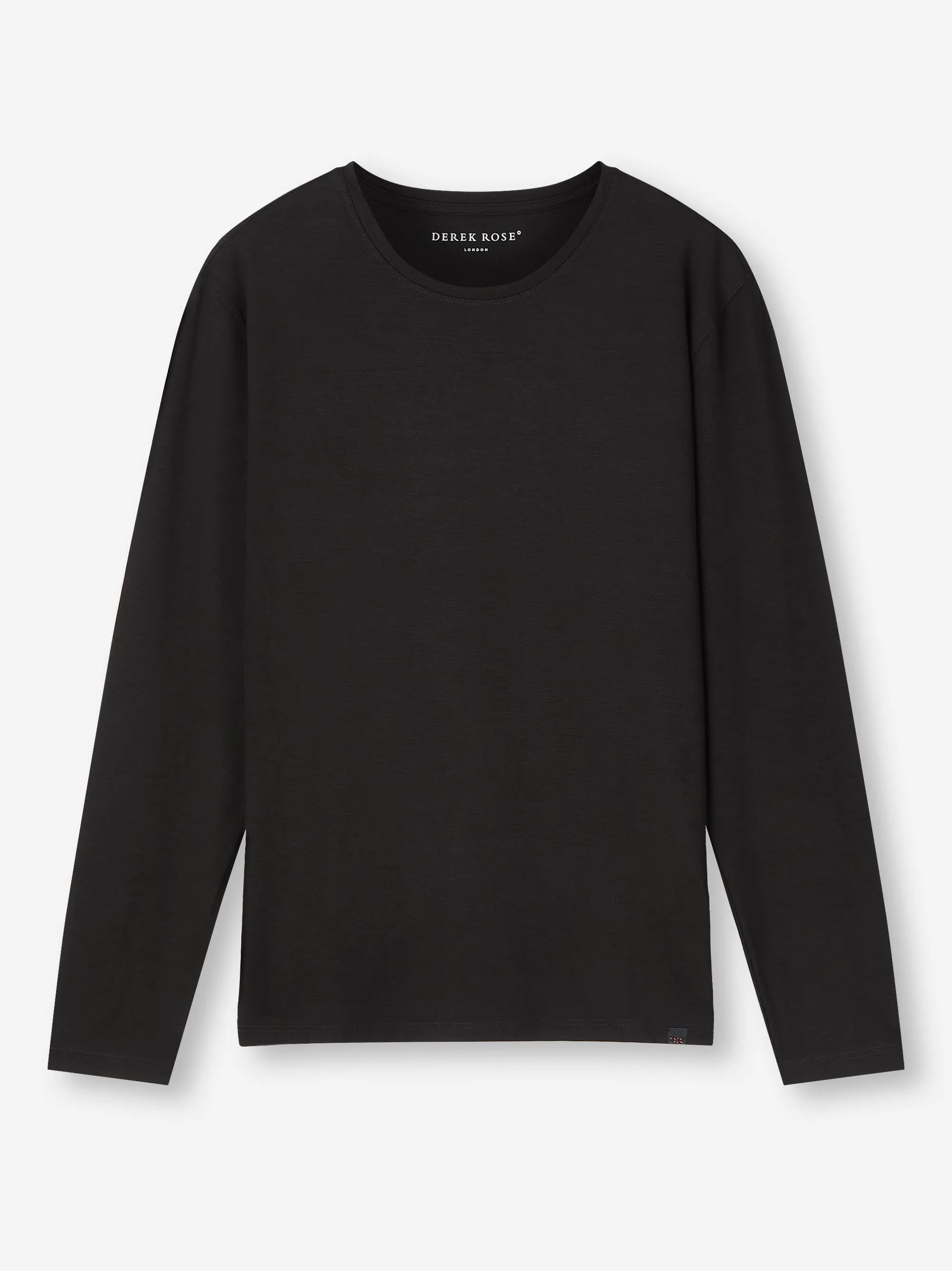 Men's Long Sleeve T-Shirt Basel Micro Modal Stretch Black sold by Derek Rose product image thumbnail 2