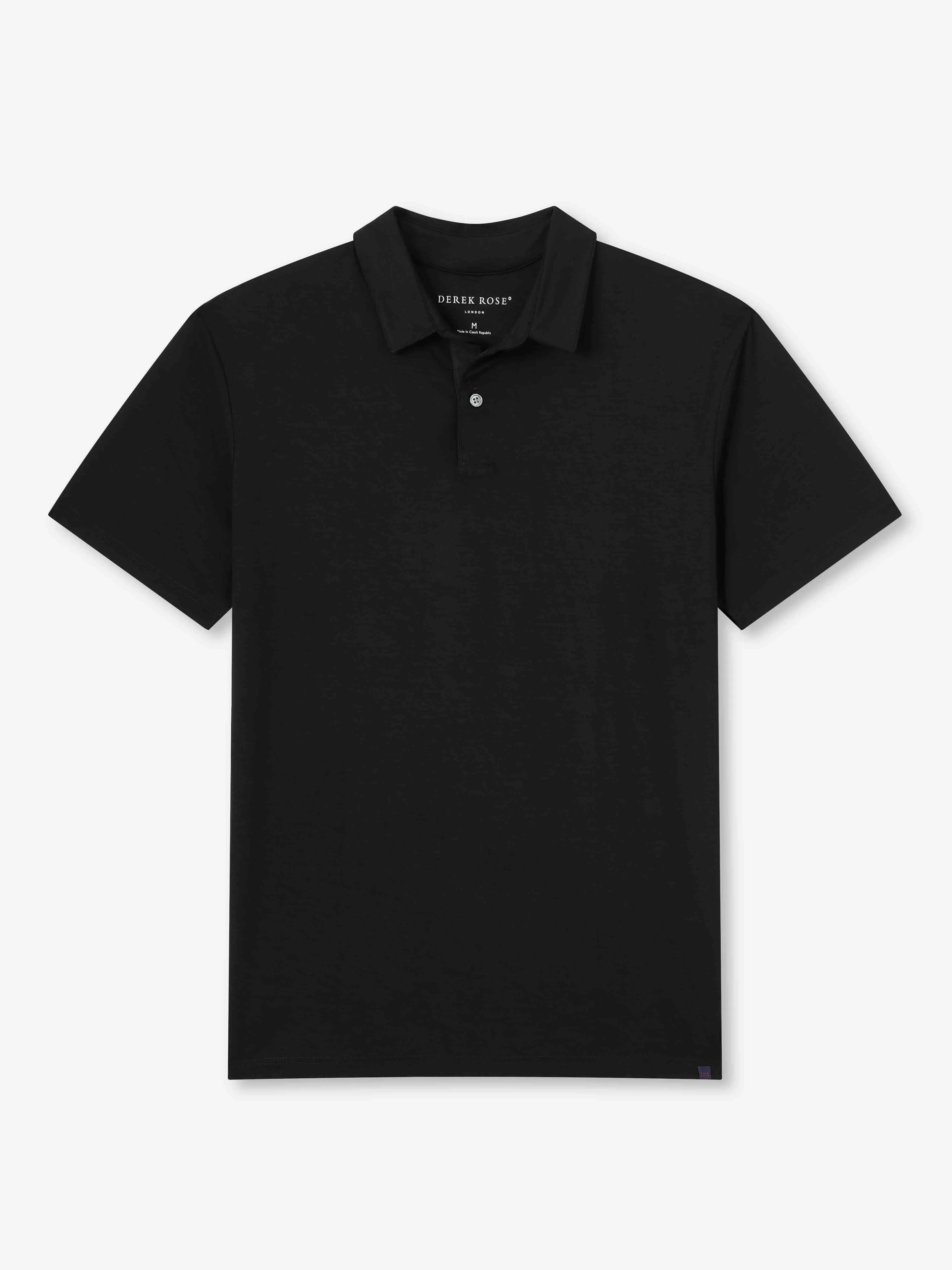 Men's Polo Shirt Basel Micro Modal Stretch Black sold by Derek Rose product image thumbnail 2