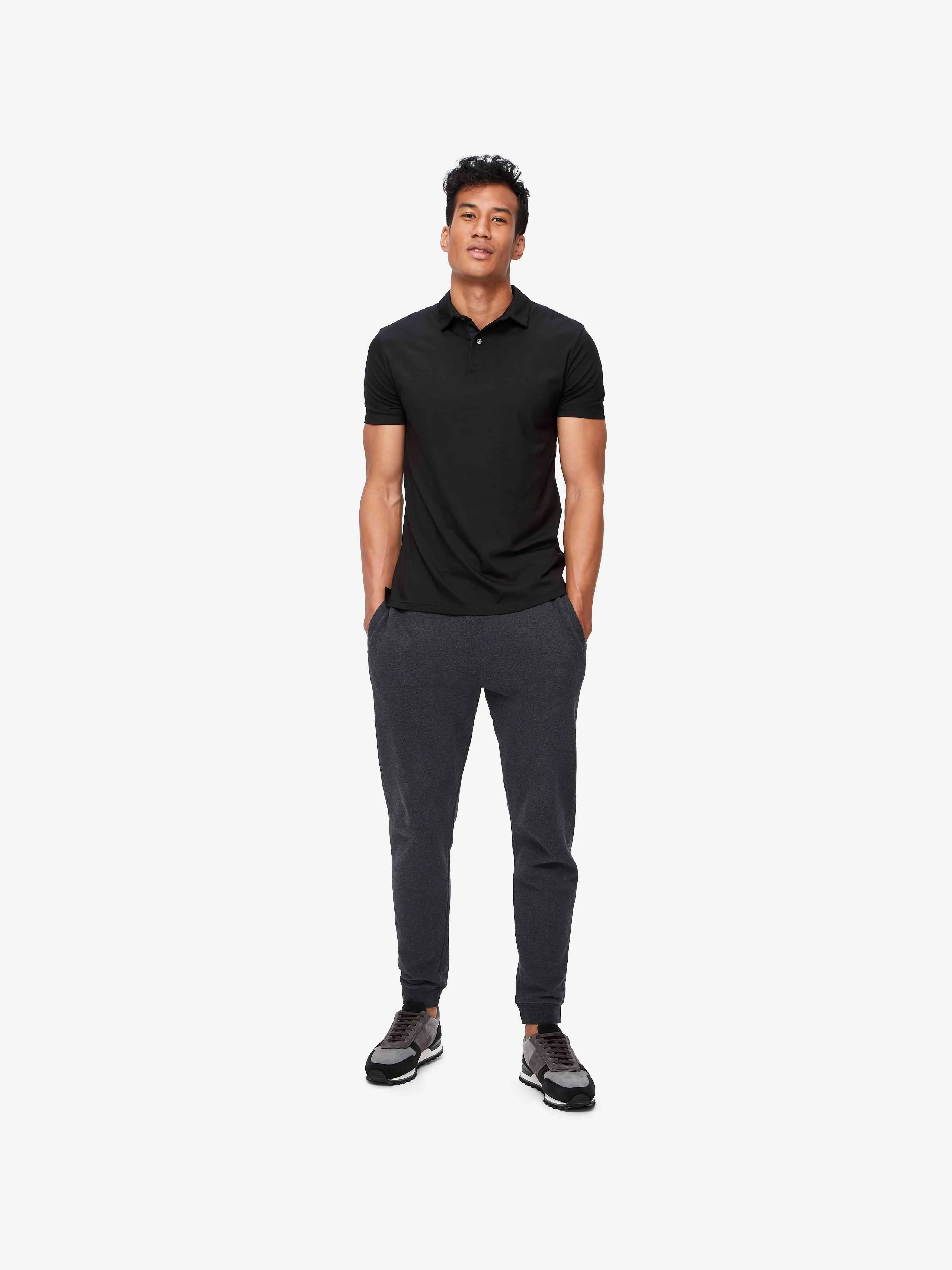 Men's Polo Shirt Basel Micro Modal Stretch Black sold by Derek Rose product image thumbnail 3