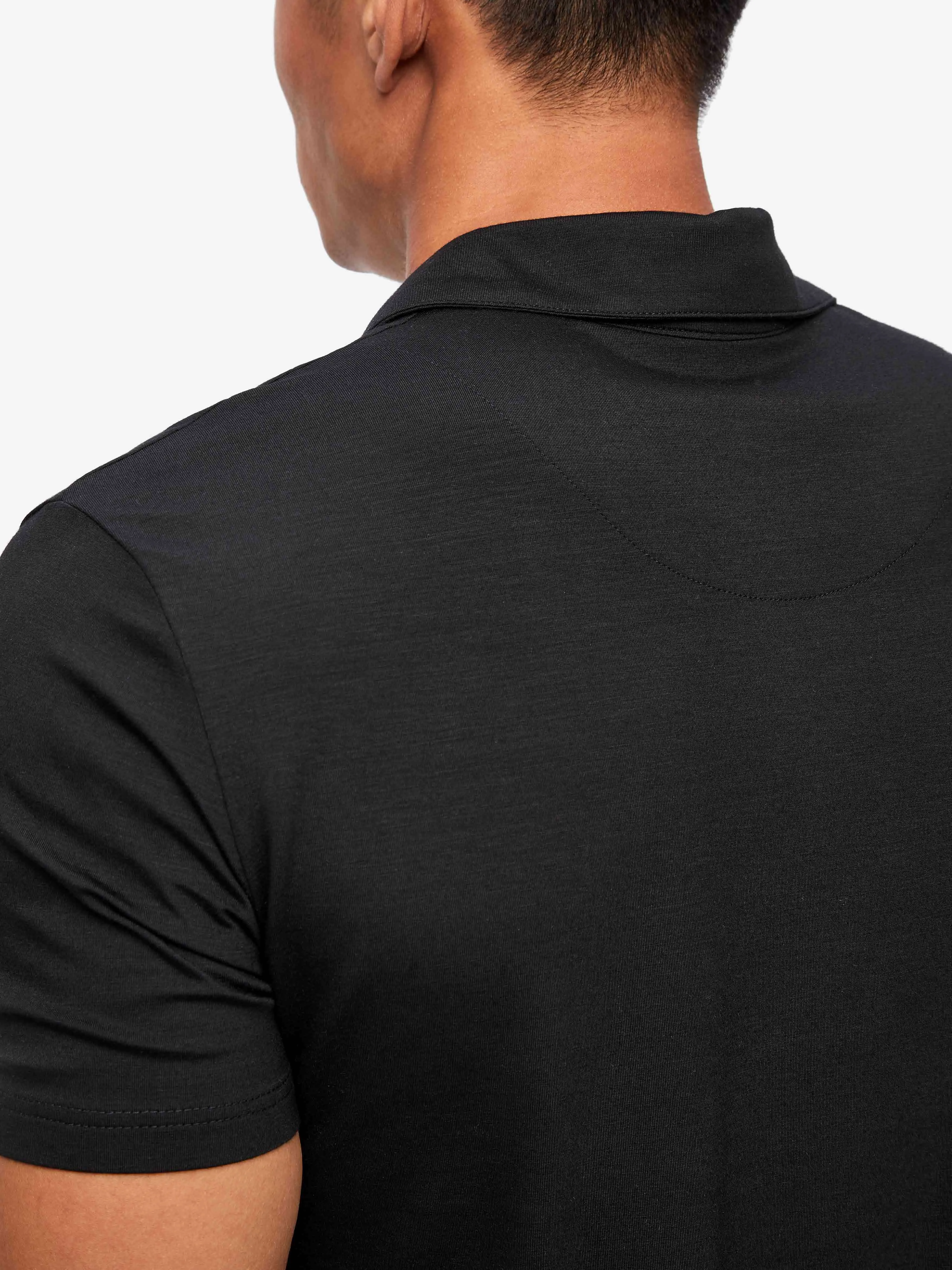 Men's Polo Shirt Basel Micro Modal Stretch Black sold by Derek Rose product image thumbnail 5
