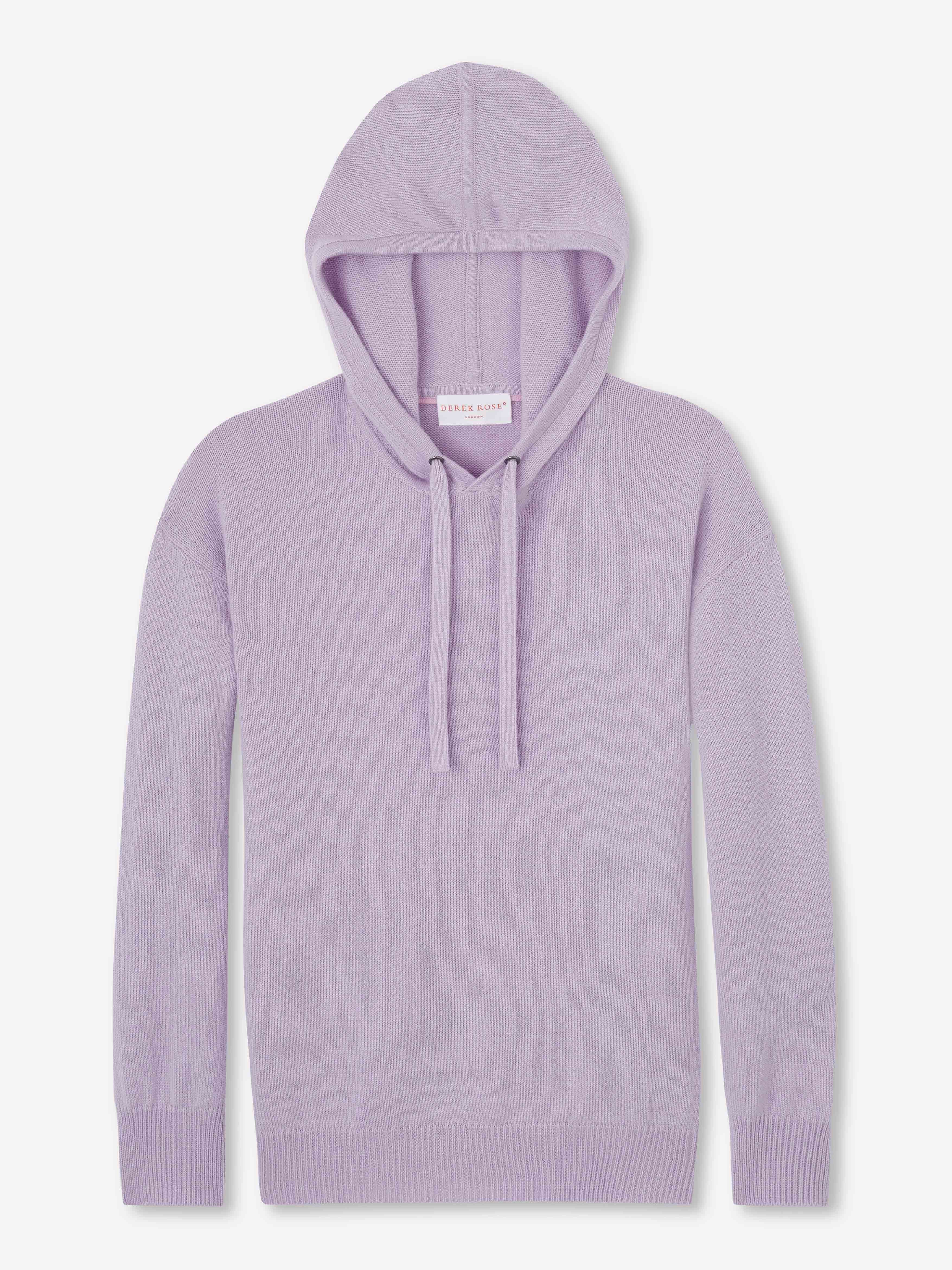Women's Relaxed Pullover Hoodie Daphne Cashmere Lilac sold by Derek Rose product image thumbnail 2