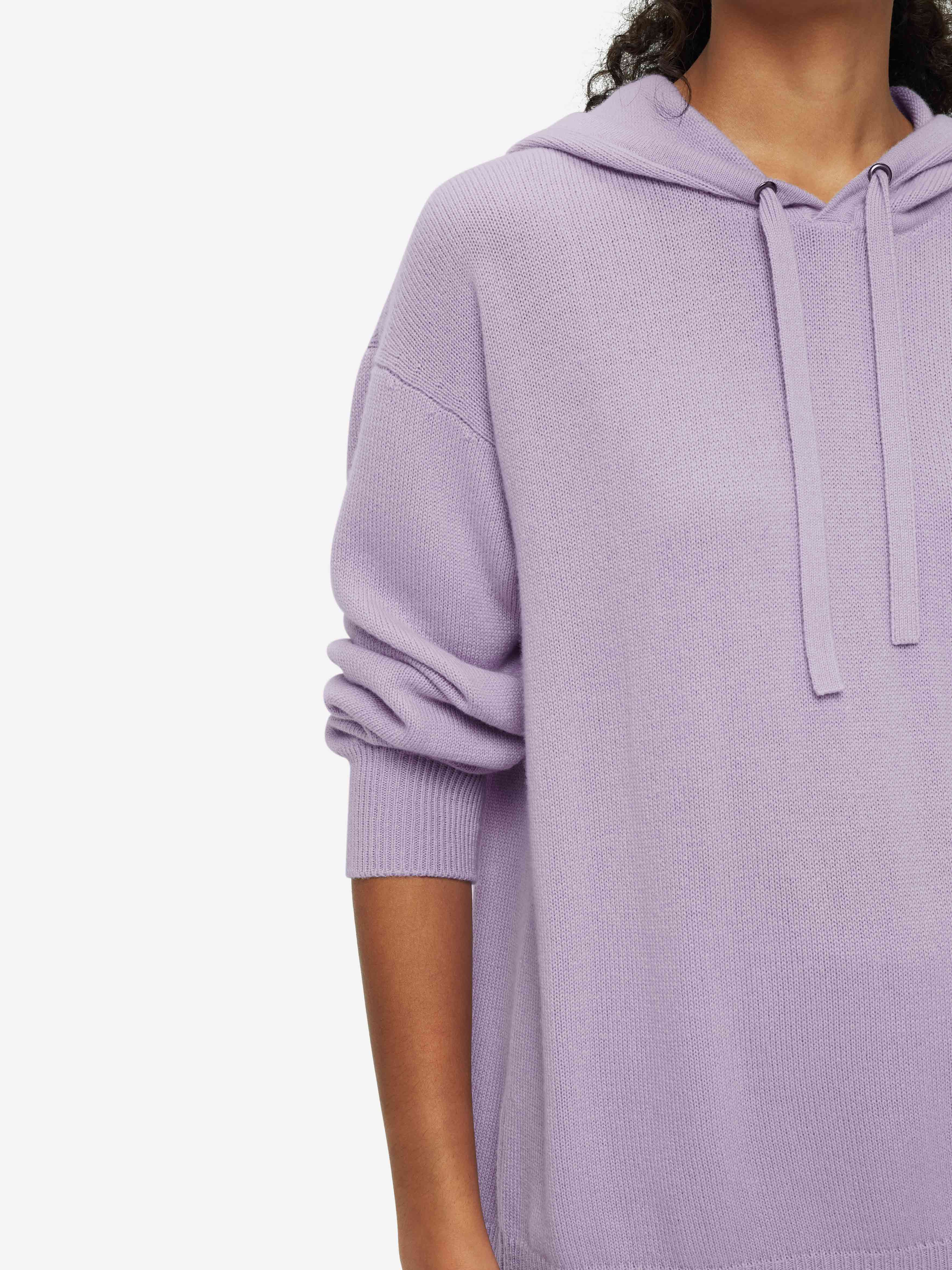 Women's Relaxed Pullover Hoodie Daphne Cashmere Lilac sold by Derek Rose product image thumbnail 7