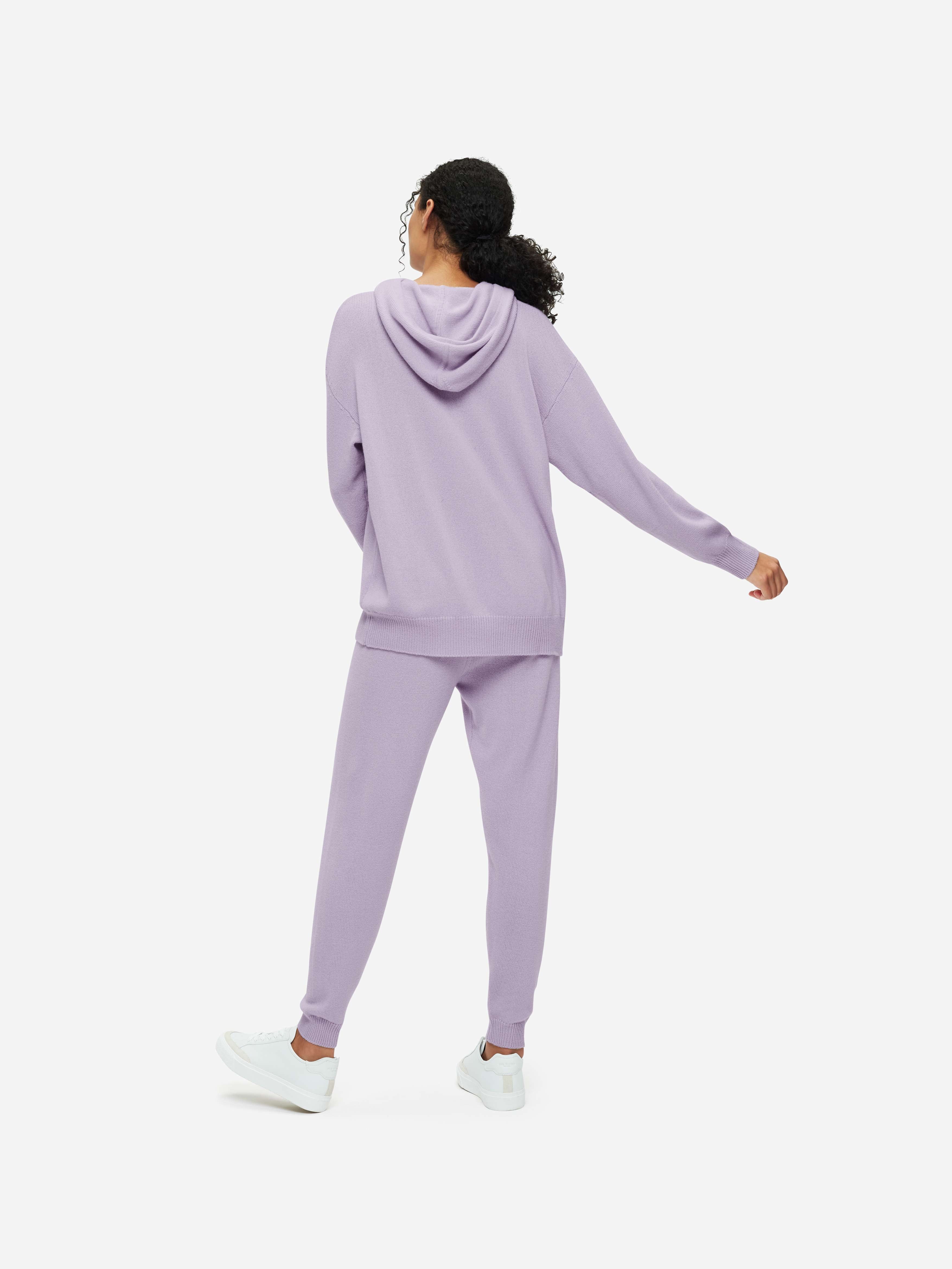 Women's Relaxed Pullover Hoodie Daphne Cashmere Lilac sold by Derek Rose product image thumbnail 4
