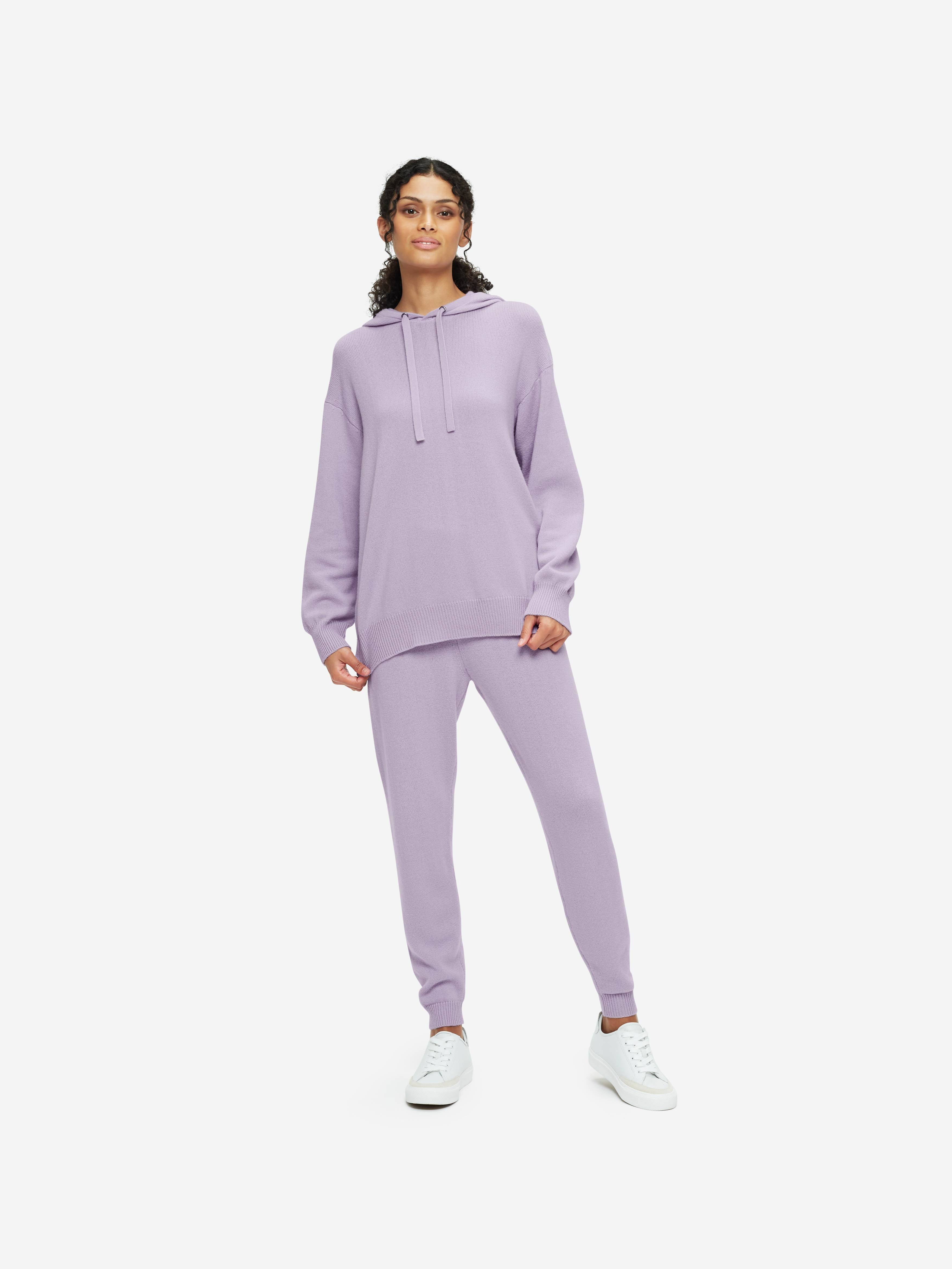 Women's Relaxed Pullover Hoodie Daphne Cashmere Lilac sold by Derek Rose product image thumbnail 3