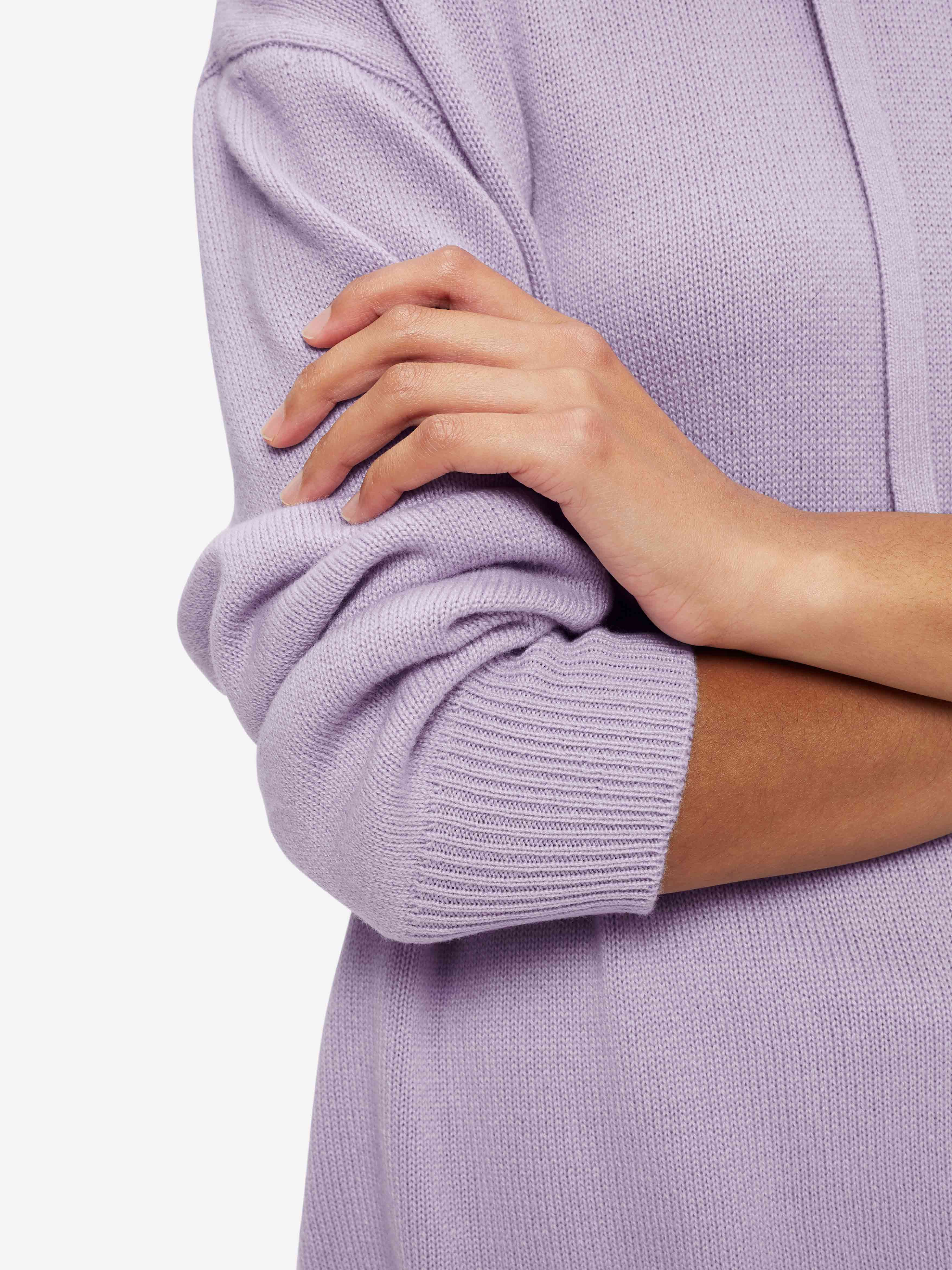 Women's Relaxed Pullover Hoodie Daphne Cashmere Lilac sold by Derek Rose product image thumbnail 6